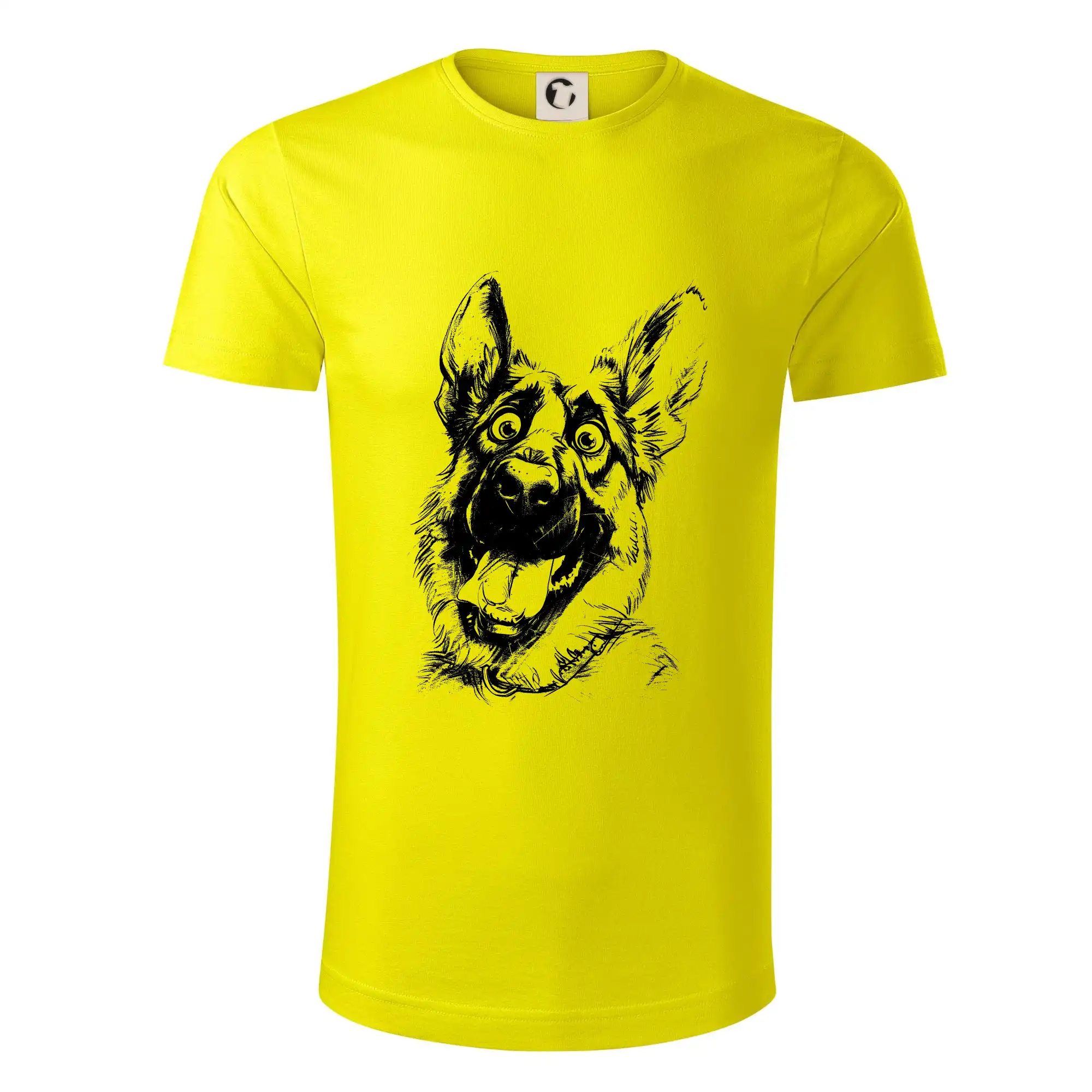 Nemecký ovčiak - Čiernobiela karikatúra Nemecký ovčiak - Tričko z organickej bavlny