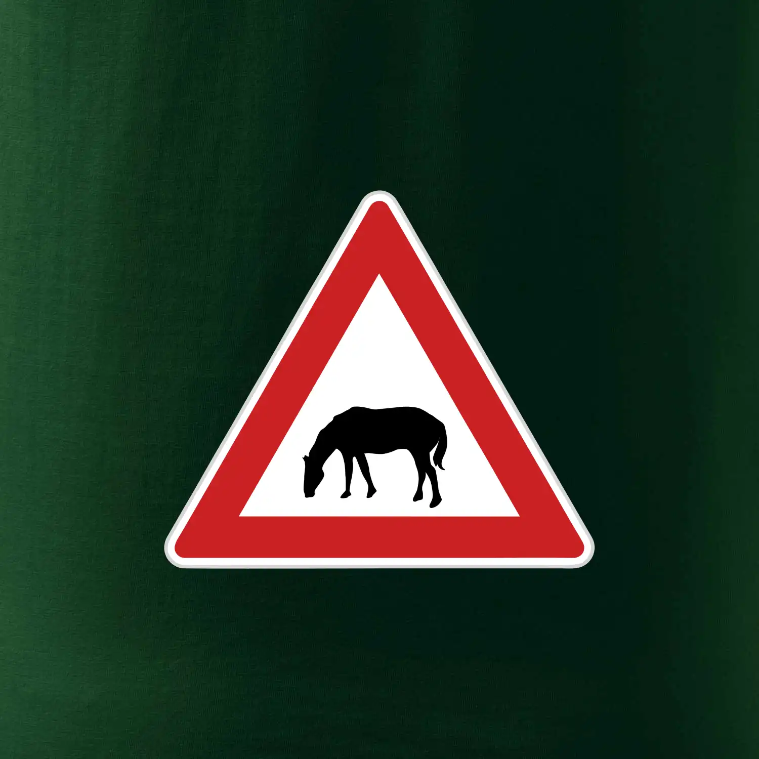 Dopravní značka - Pozor pasoucí se kůň