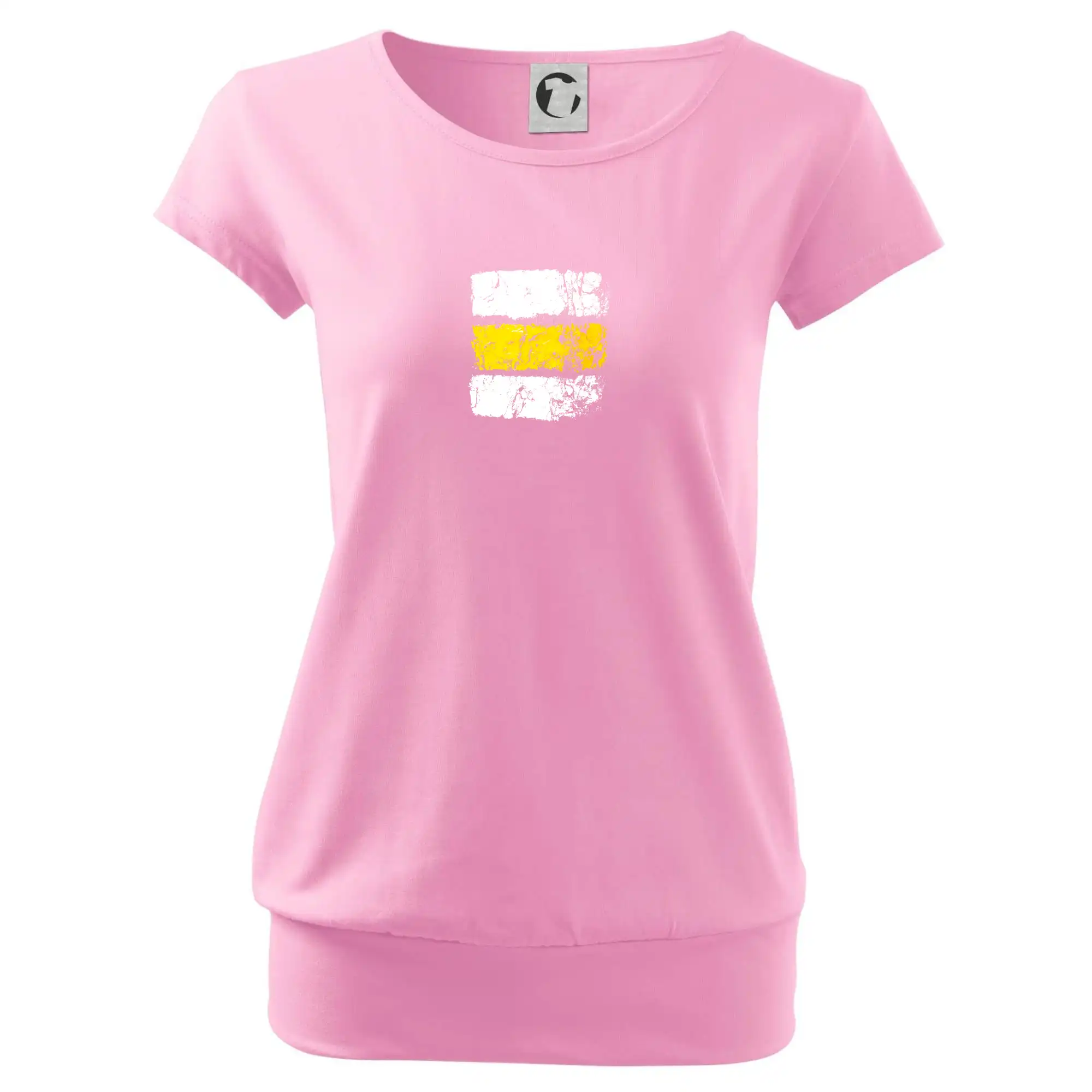 Trička pre cestovateľov - Turistická značka - žltá - Voľné tričko city