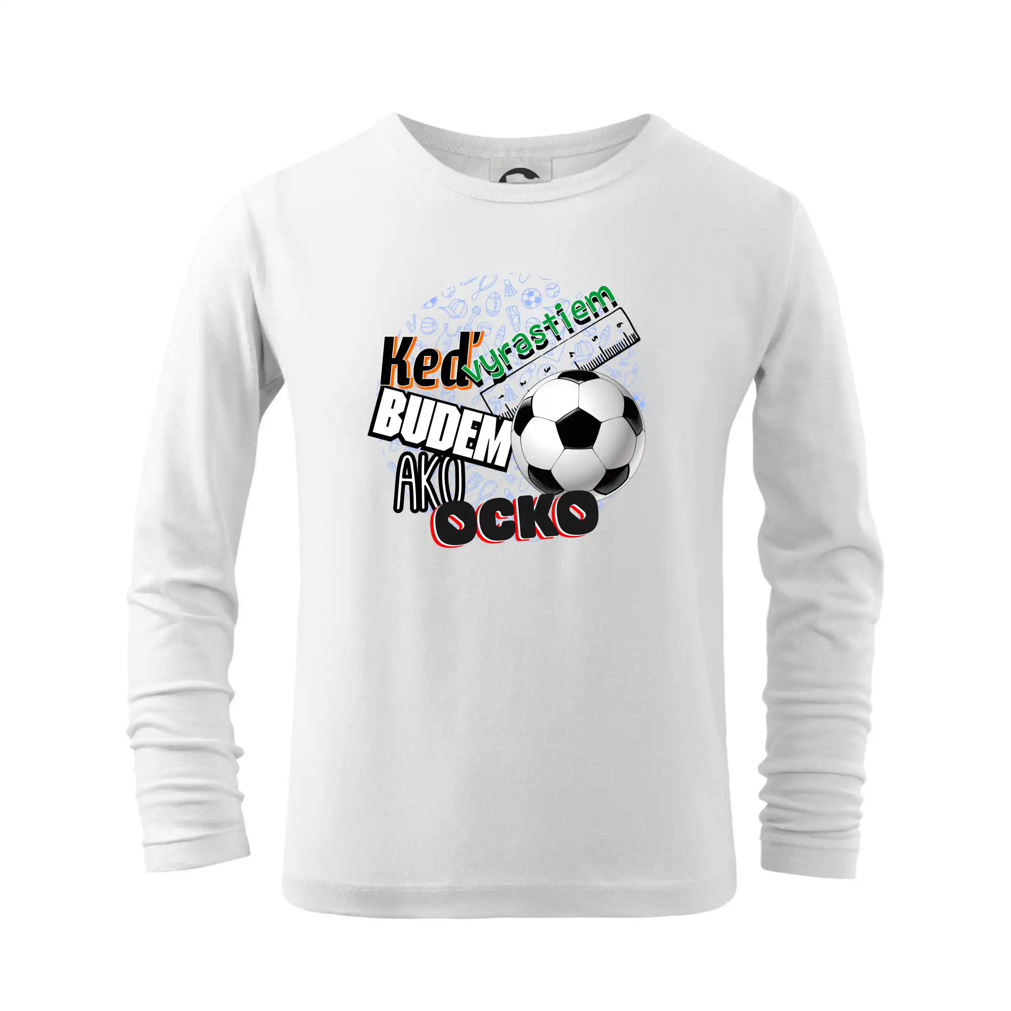 Detské body - až vyrastiem budem ako ocko - Keď vyrastiem budem ako ocko Futbal - Tričko detské Long Sleeve