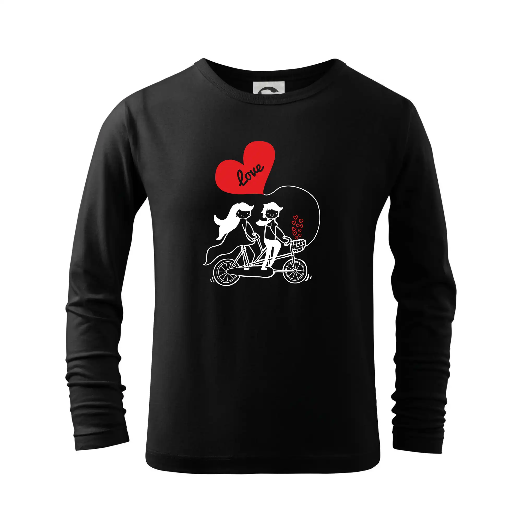 Svadobné tričká - Bicykel manželia - Tričko detské Long Sleeve