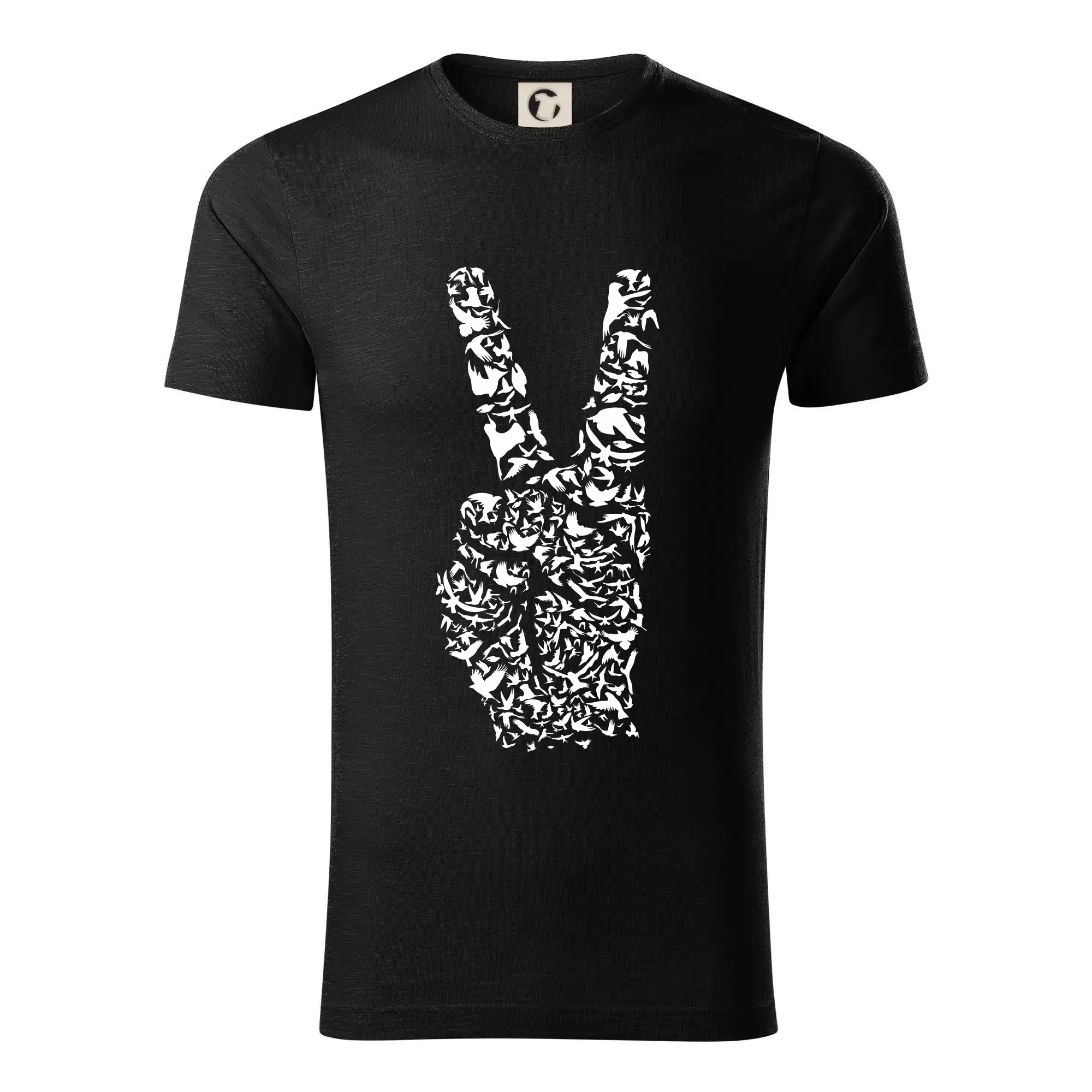 Grafické tričká - Peace symbol two fingers - Tričko z organickej bavlny