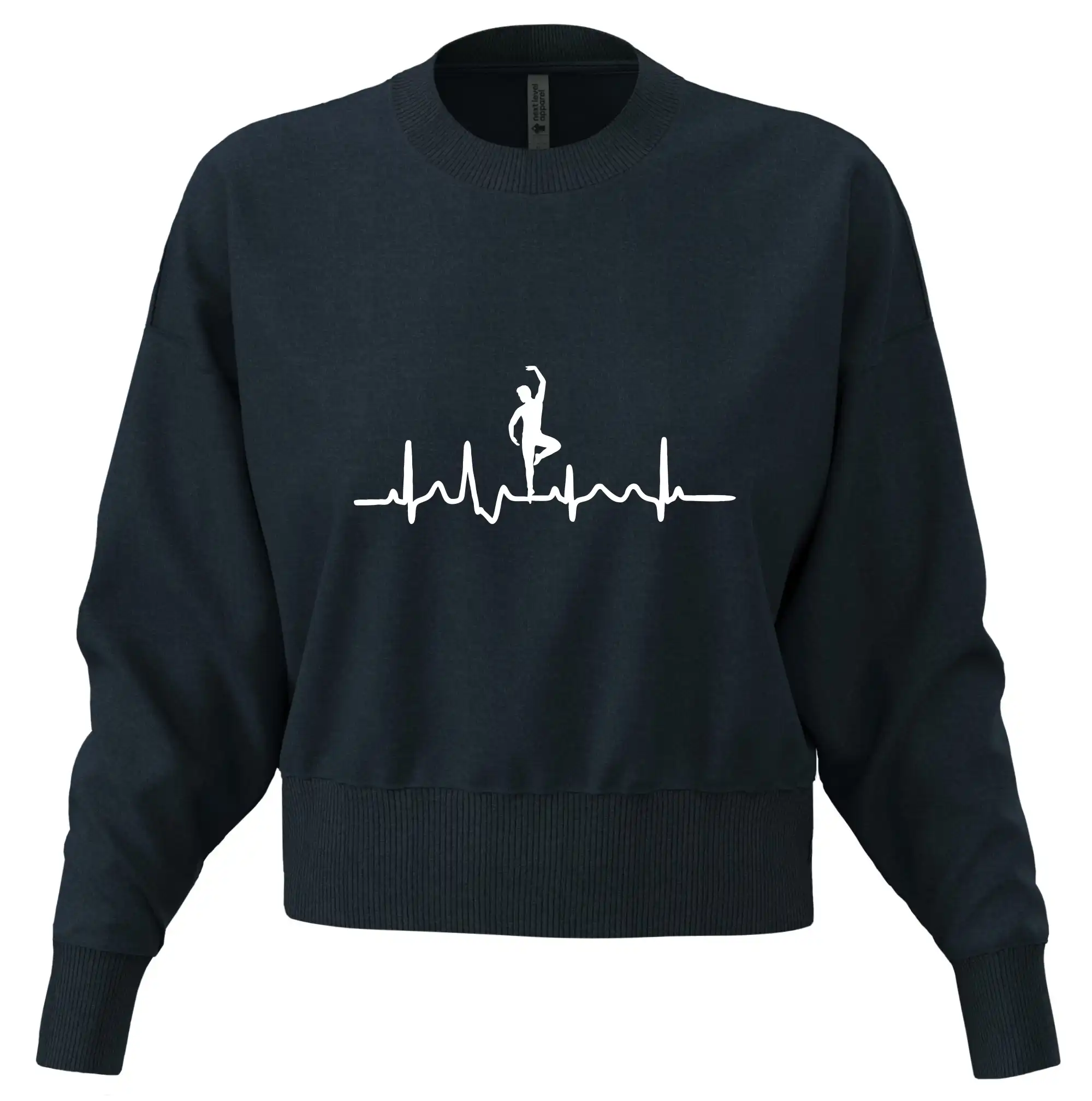 EKG tanečník muž - Mikina oversize crop OVERSIZE