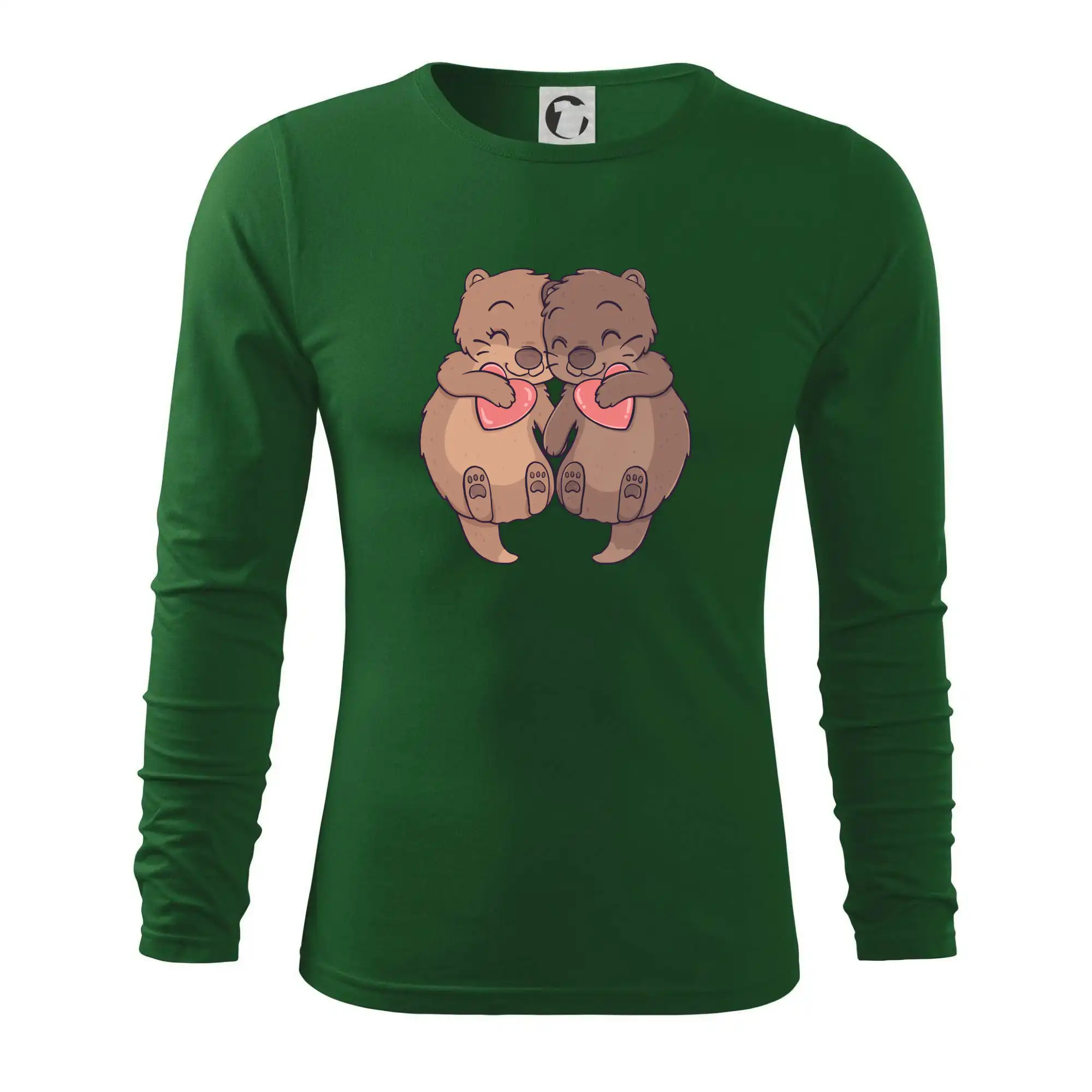 Tričká so zvieratami - Zamilované vydry - Tričko s dlhým rukávom FIT-T long sleeve