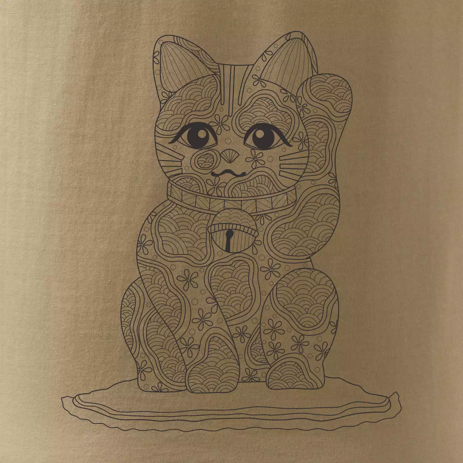 Kočka mávající mandala