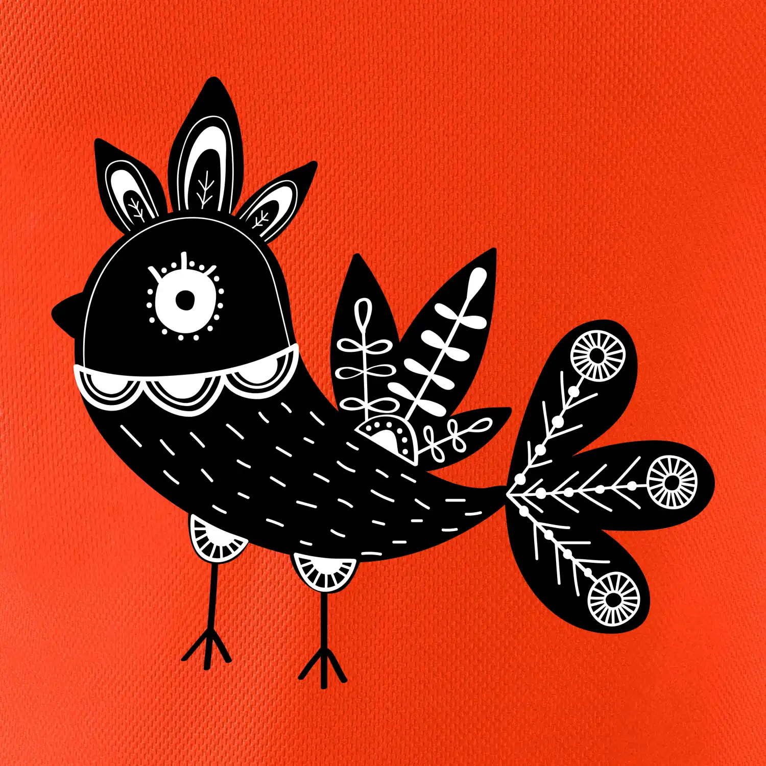 Ptáček černobílý folklór