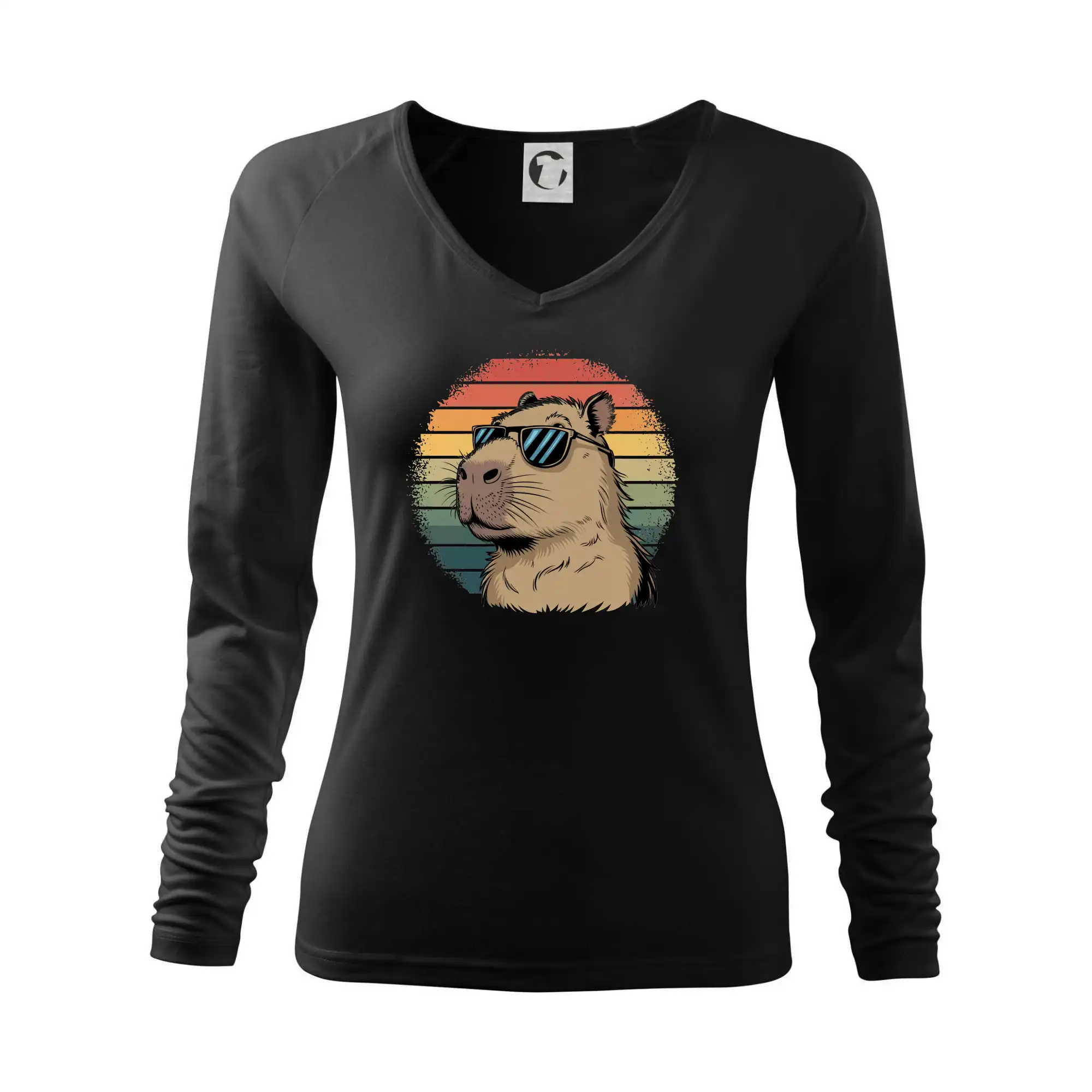 Tričká so zvieratami - Capybara v okuliaroch - Tričko dámske Elegance