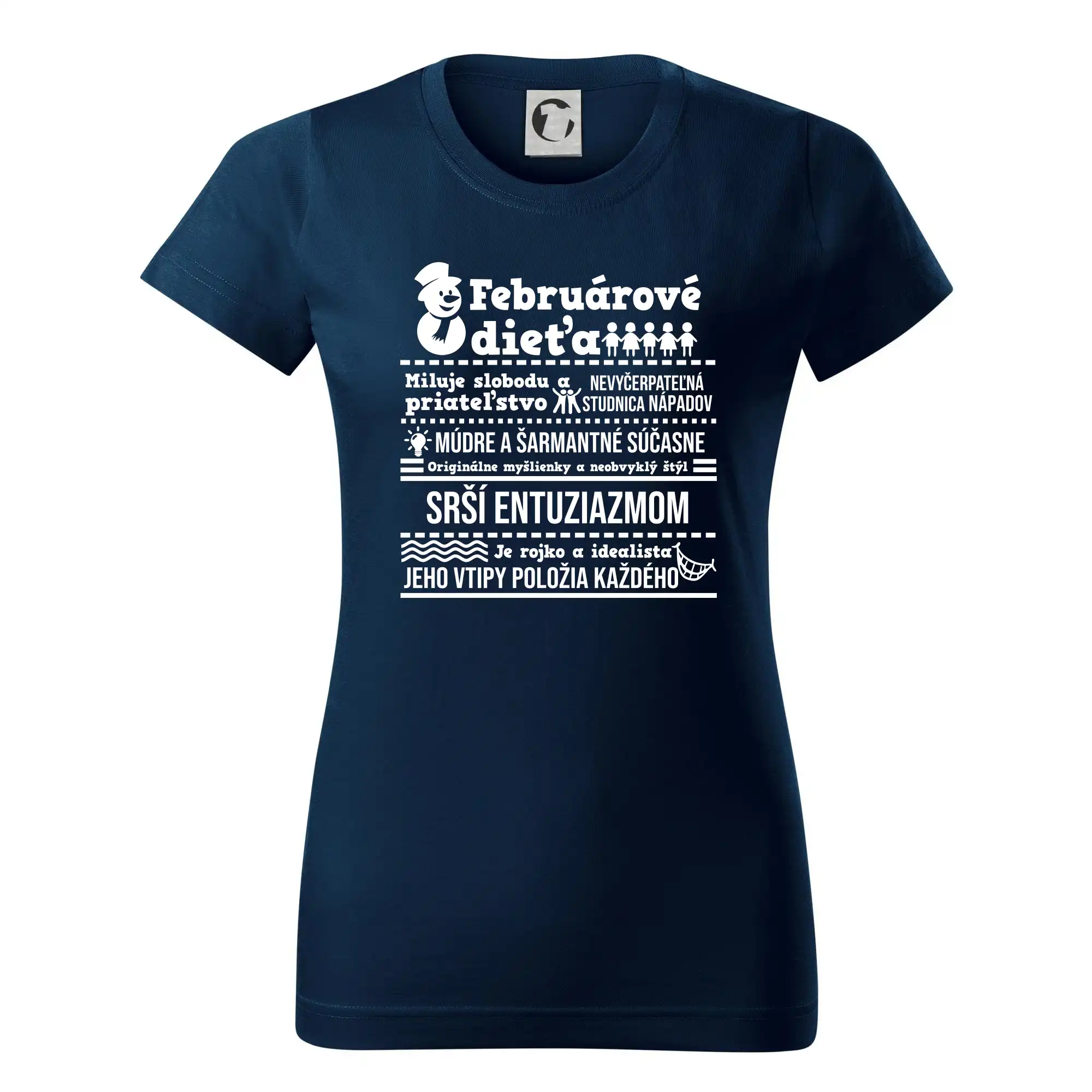 Tričká pre narodené vo februári - Narodeniny Február - Dámske tričko basic - ľahko voľnejšie a dlhšie
