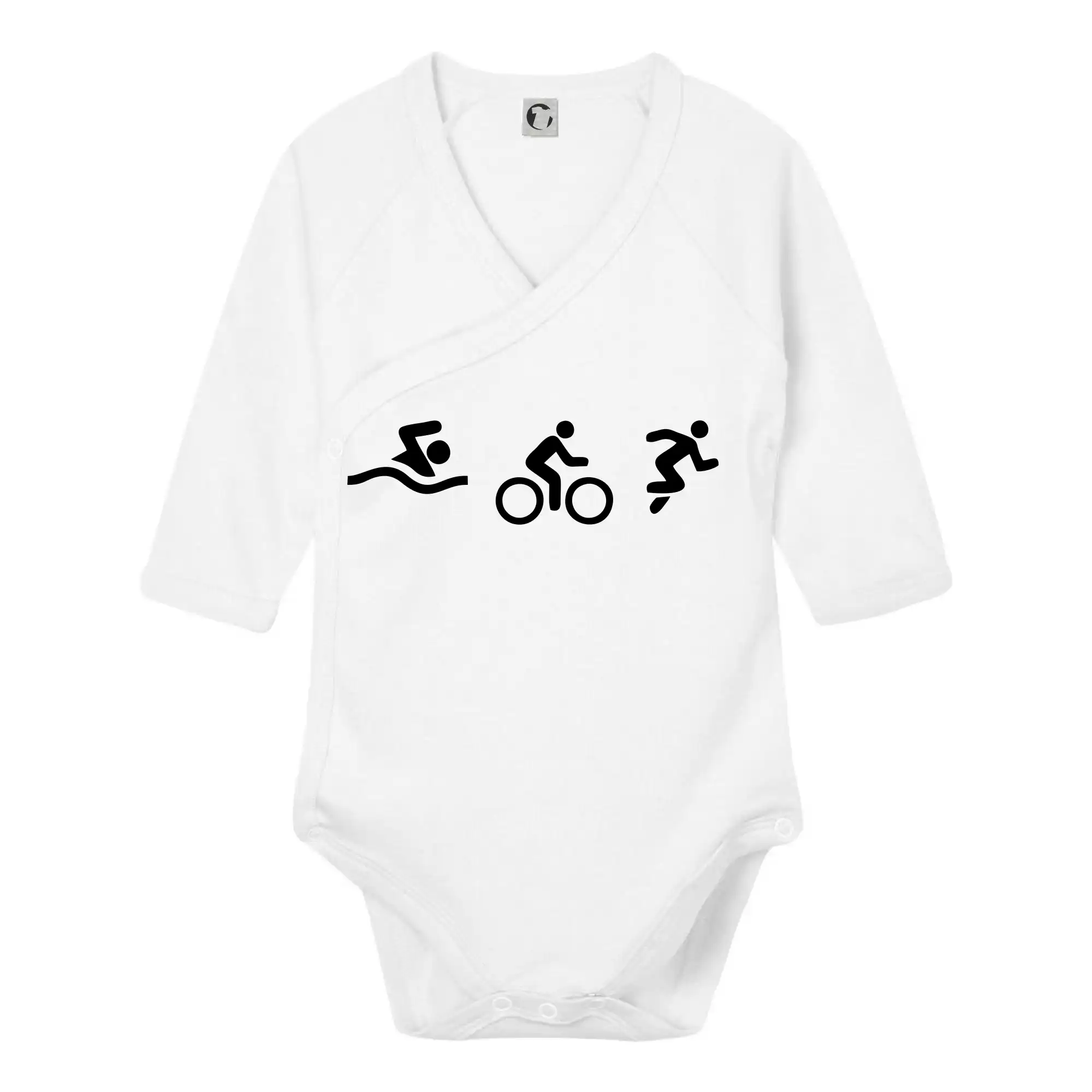 Tričko ako darček pre cyklistu - Triathlon postavy - Body zavinovacie s dlhým rukávom