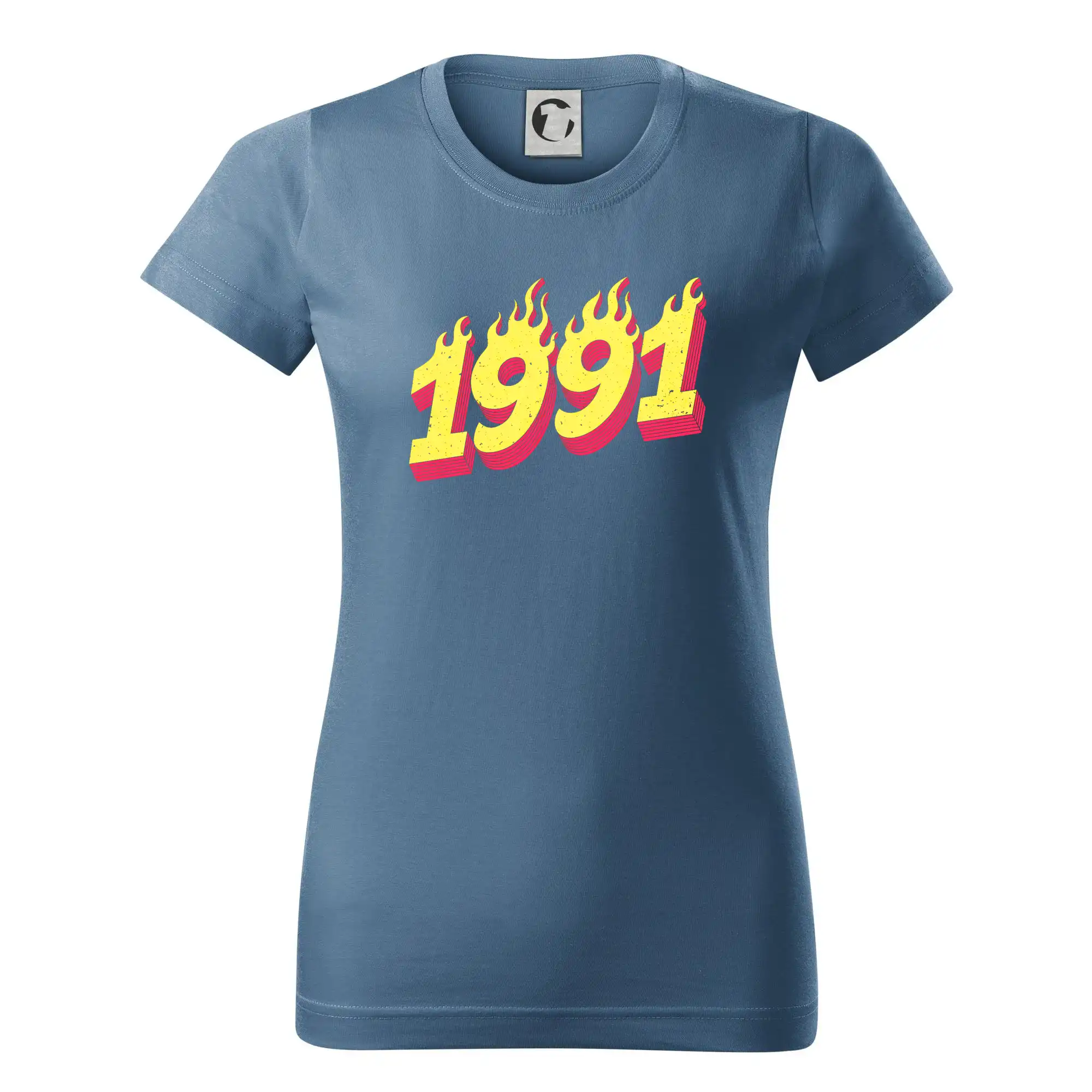Trička s ročníkom 1991 - Narodeniny v ohni 1991 - Dámske tričko basic - ľahko voľnejšie a dlhšie