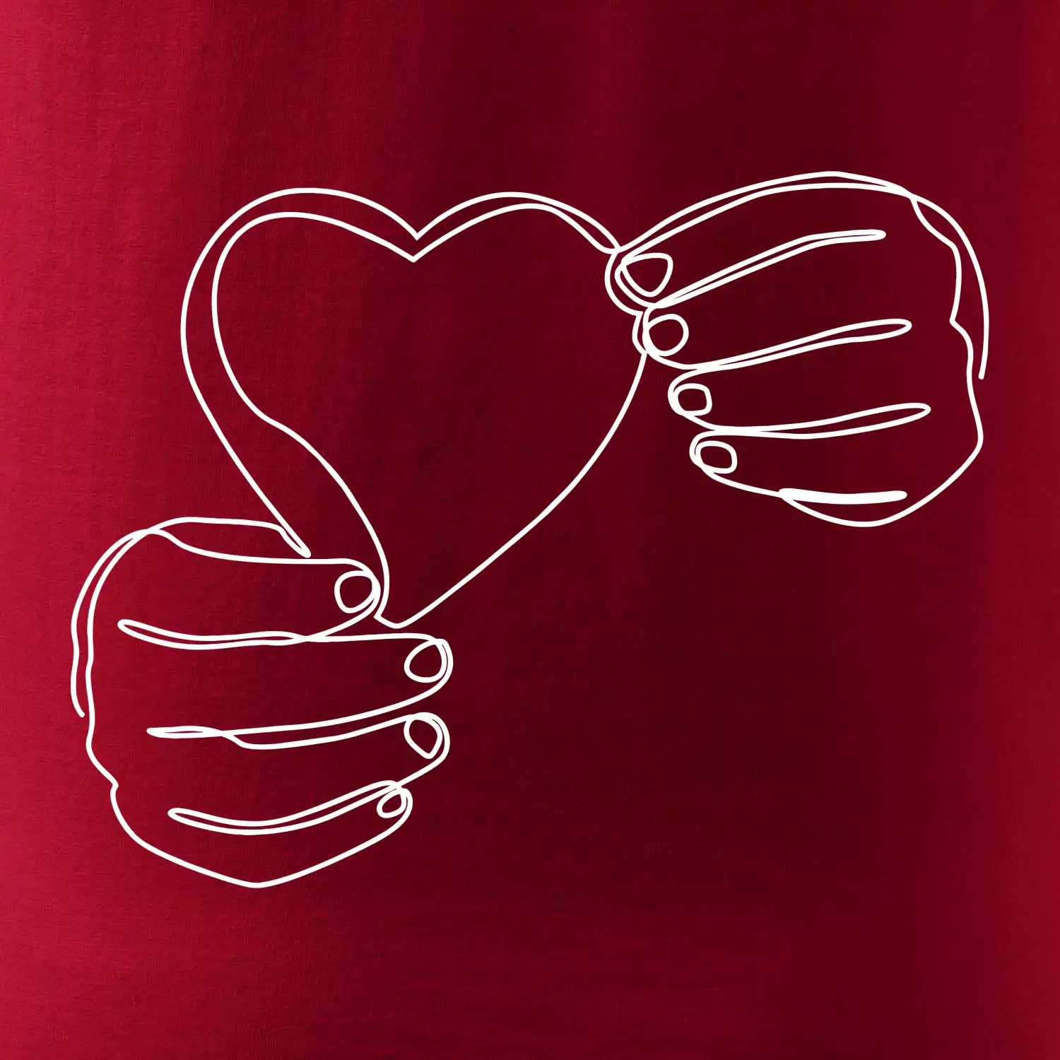 Ruka držící srdce  jedním tahem