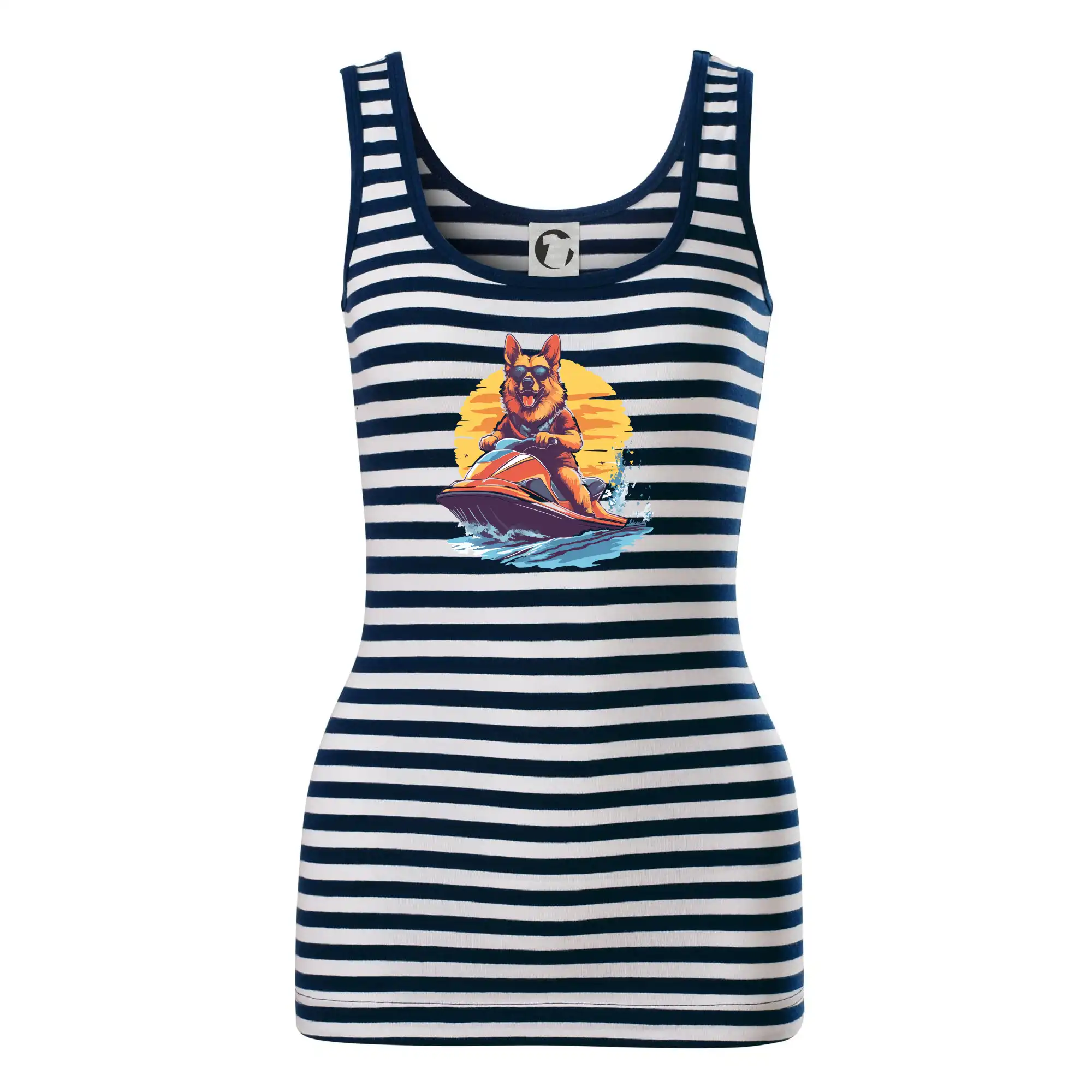 Nemecký ovčiak - Nemecký ovčiak na vodnom skútri - Sailor tielko na vodu