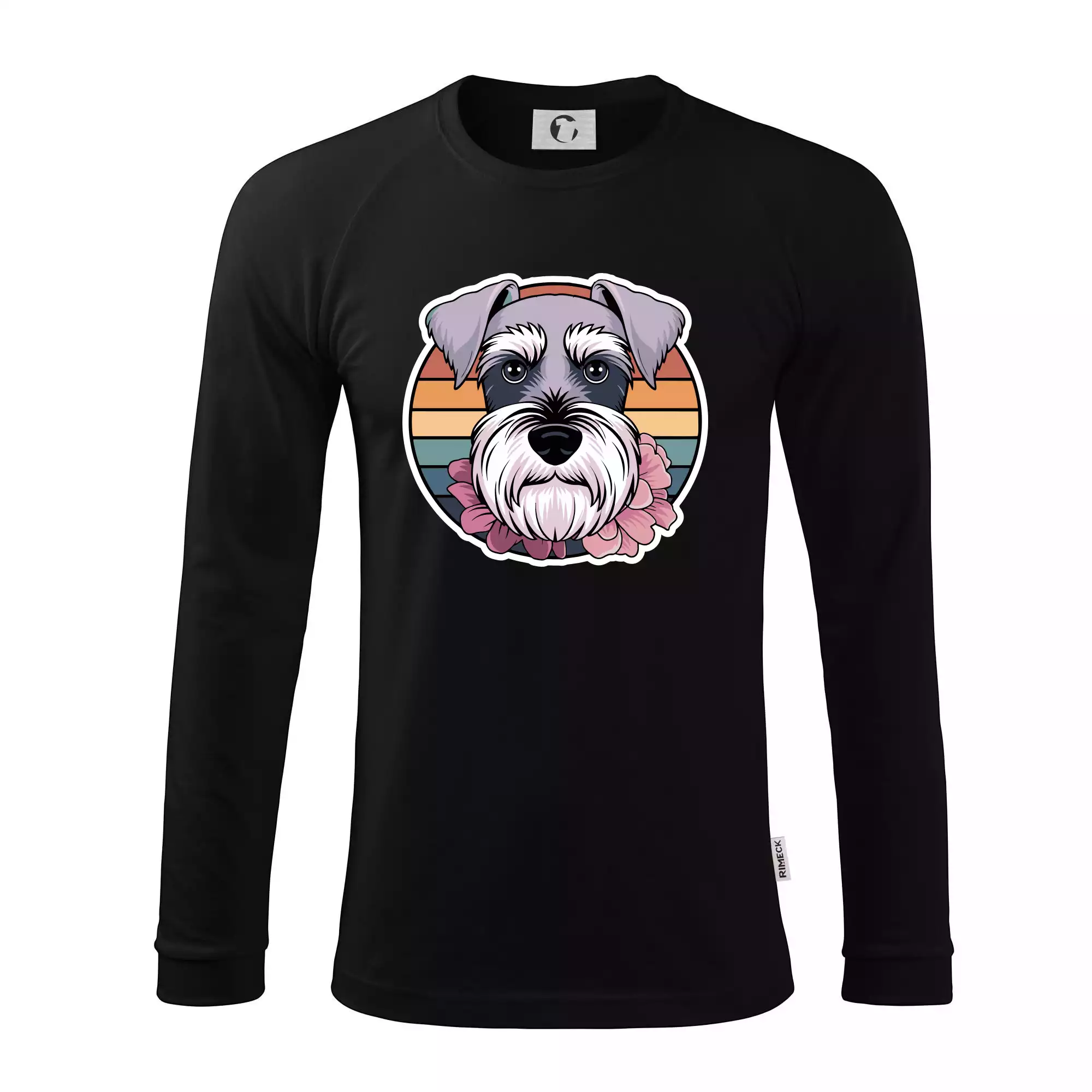 Knírač - fenka a květiny