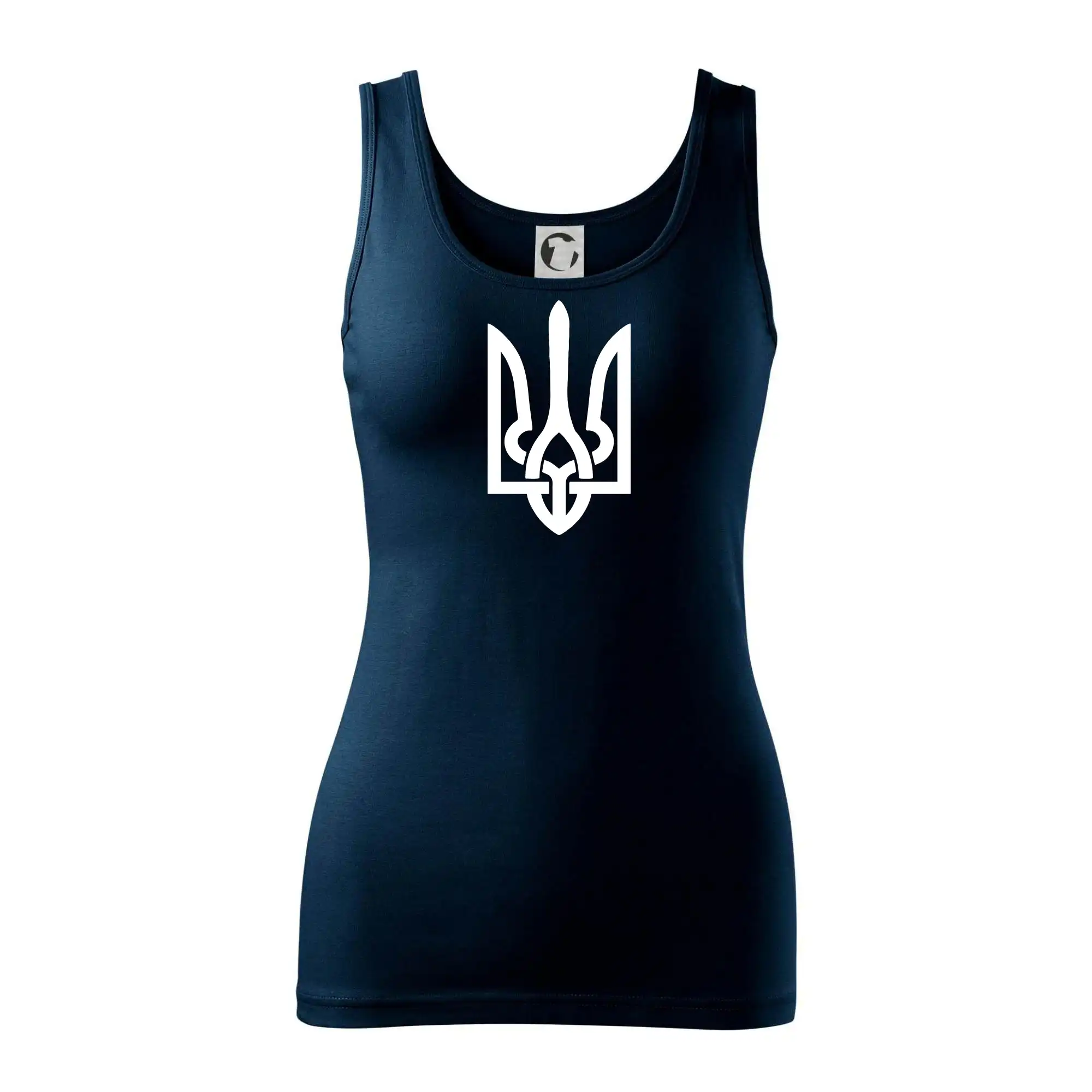 Tričká s vlajkou ukrajiny - Ukrajina trojzubec veľký - Dámske tielko