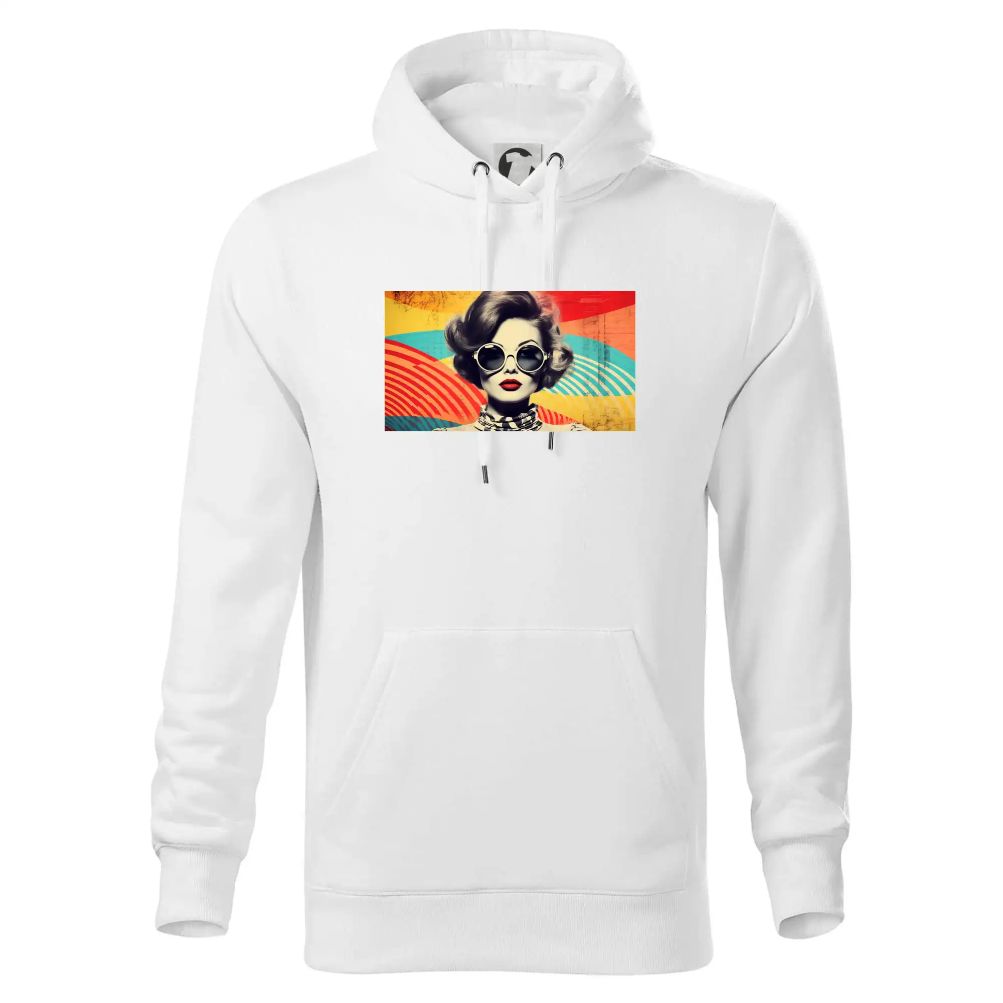 Grafické tričká - Retro žena - Mikina pánska Cape s kapucňou