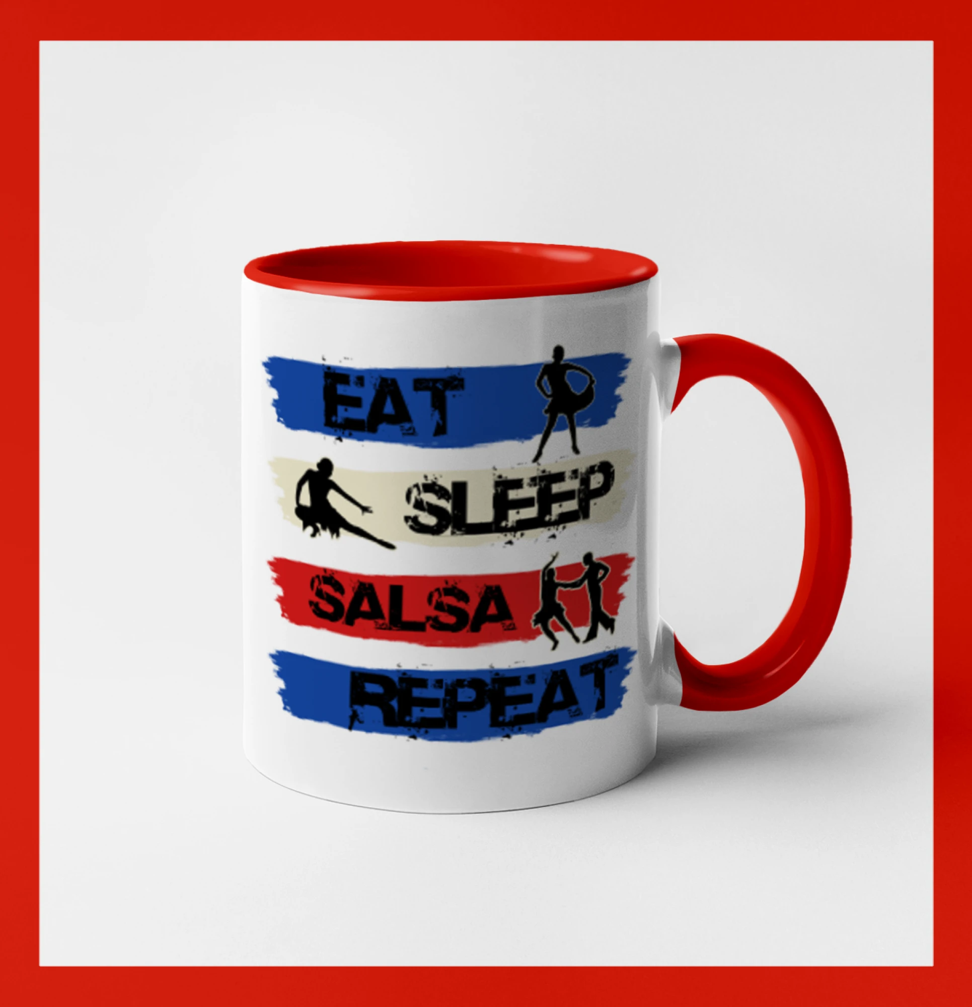 Tričká pre tanečníkov salsy - Eat sleep salsa repeat - Hrnček 