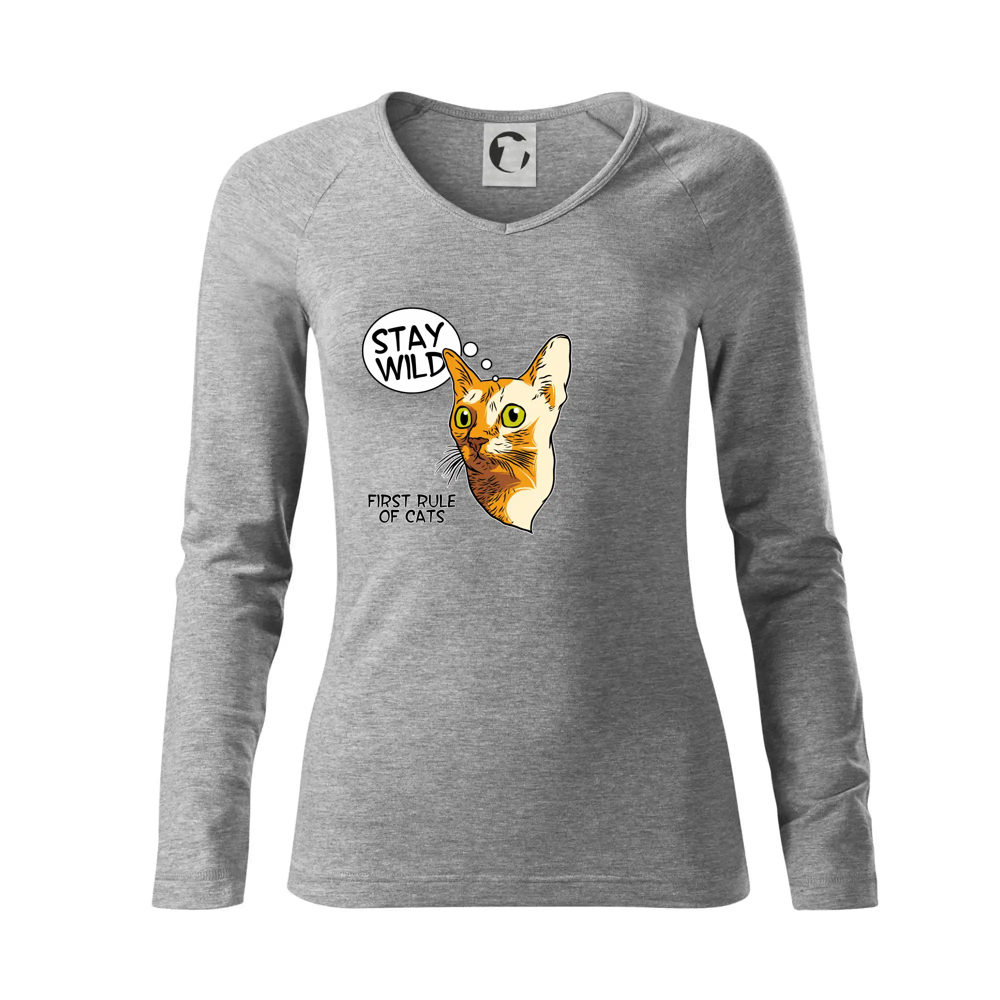 Vtipná tričká s mačkou - Mačka stay wild - Tričko dámske Elegance