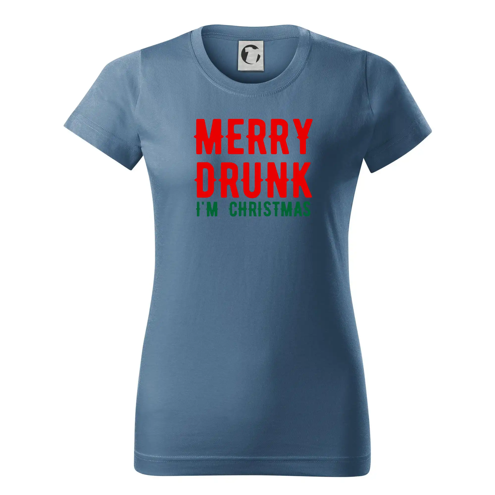 Vianočné tričká - Merry Drunk I'm Christmas - Dámske tričko basic - ľahko voľnejšie a dlhšie
