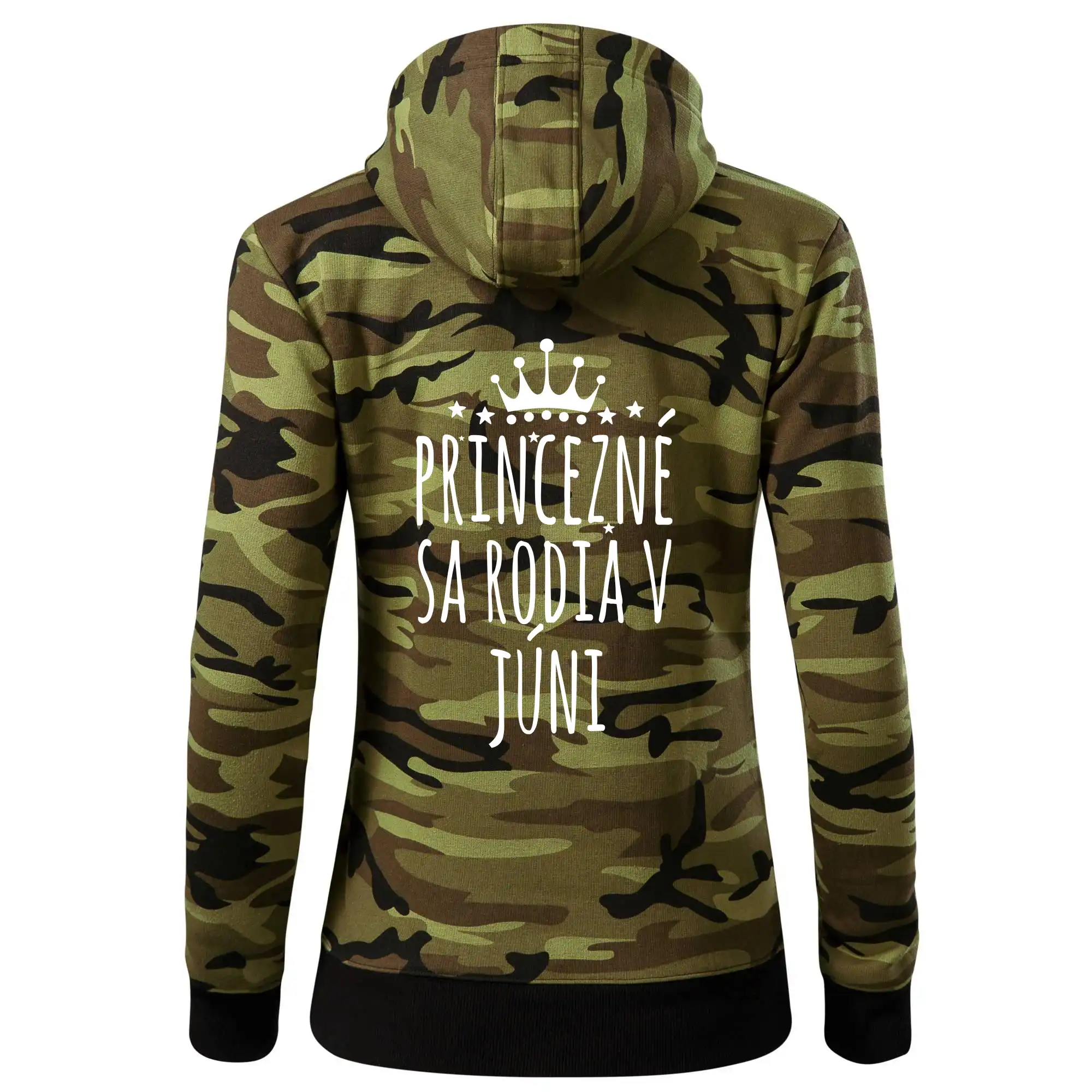 Tričká pre narodených v júni - Princezné sa rodia v júni - Mikina dámska trendy zipper s kapucňou