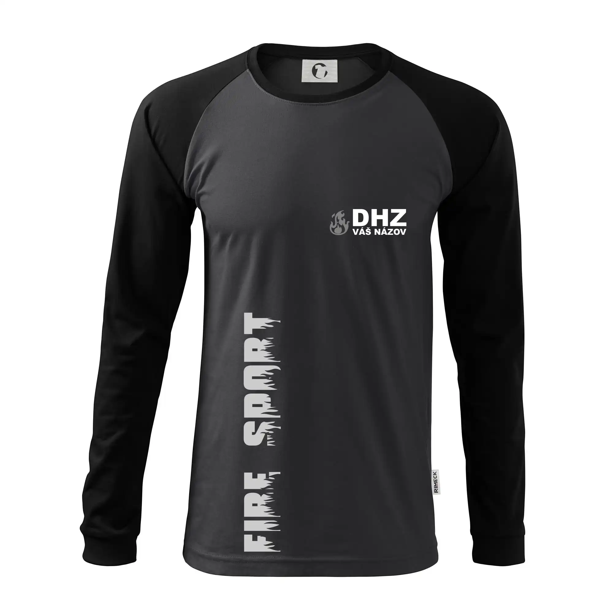Originálne tričká pre hasičov - DHZ REFLEXNÉ (oheň, firesport, názov zboru - vlastný nápis) - Pánske tričko s dlhým rukávom LS130