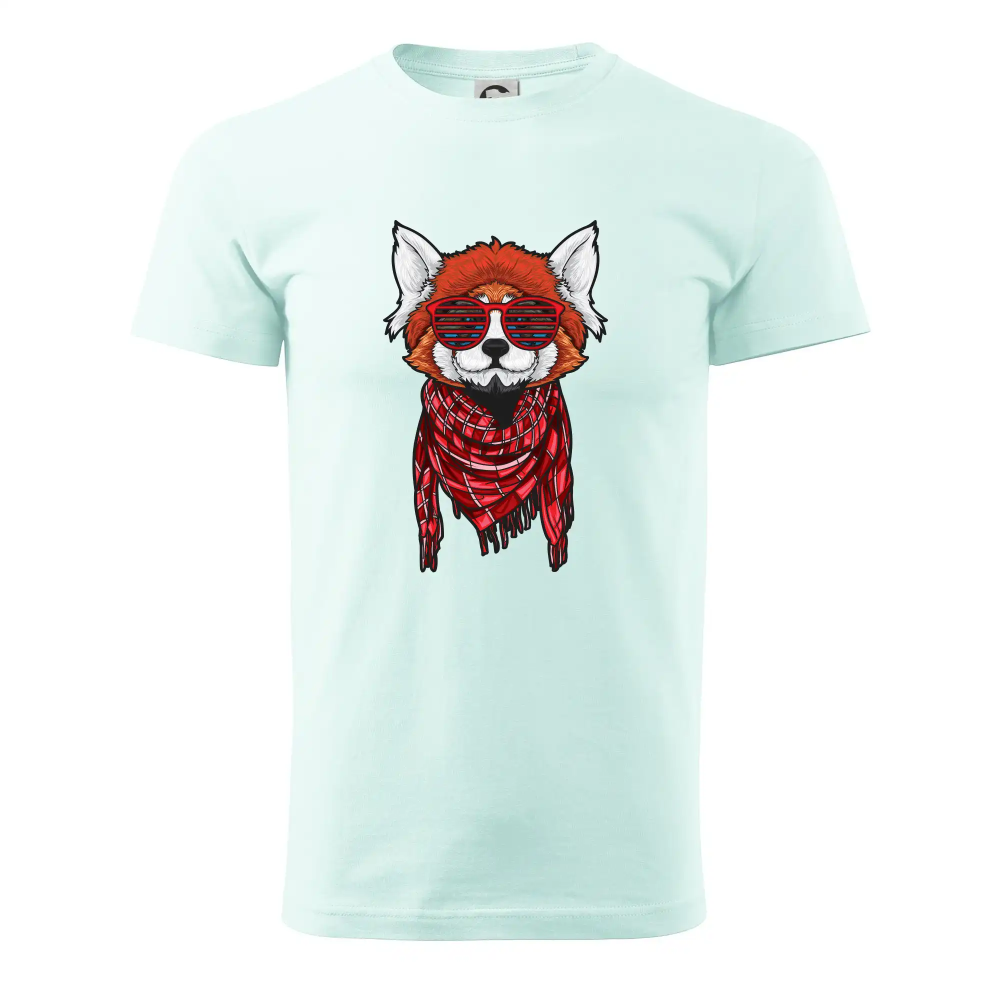 Tričká so zvieratami - Červená panda hipster - Pánske tričko nižšej gramáže