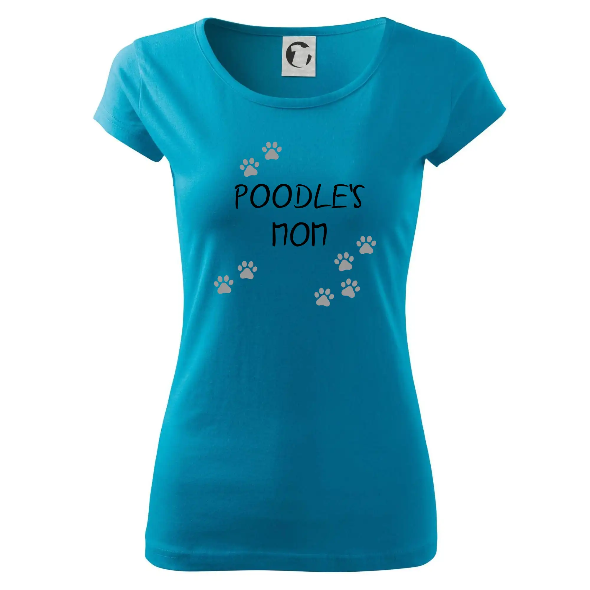 Ostatné psie plemená - Poodle`s mom (Pudl) (Reflexné labky) - Dámske tričko Pure