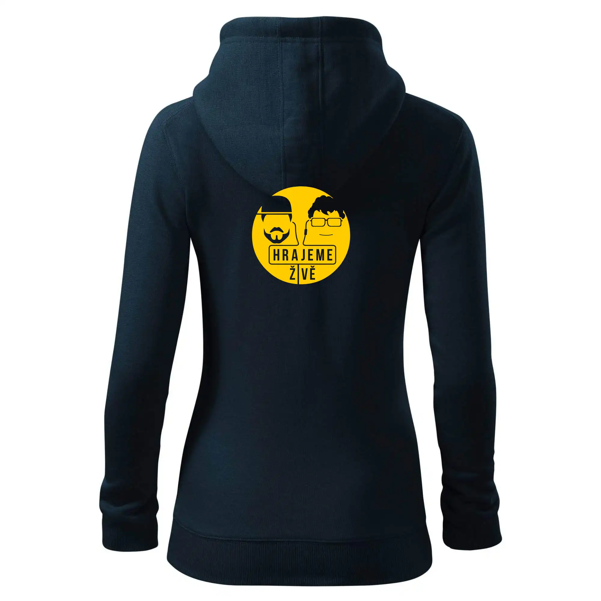 Tričká, mikiny a šiltovky pre Youtubery - Vortex hrajeme živě - Mikina dámska trendy zipper s kapucňou