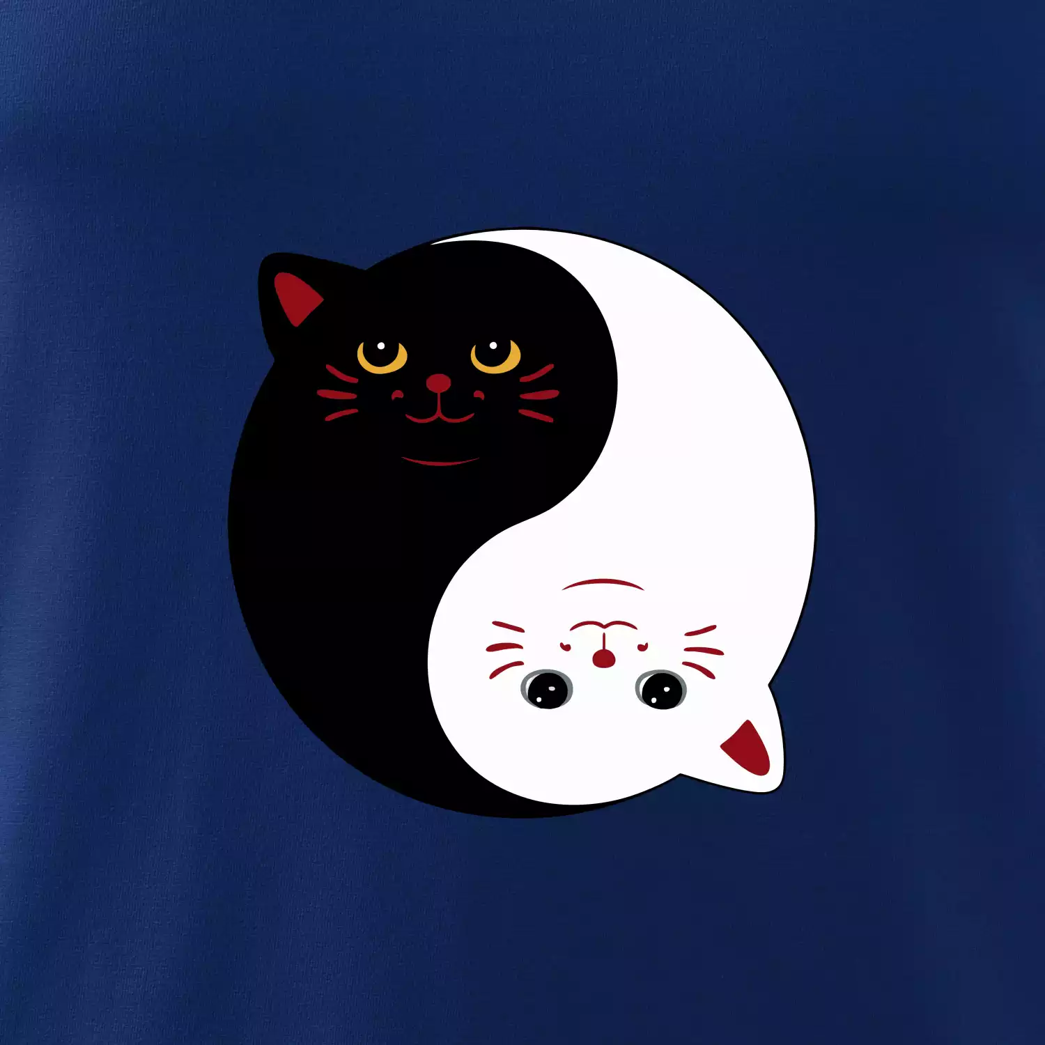 Kočky jin jang barevné