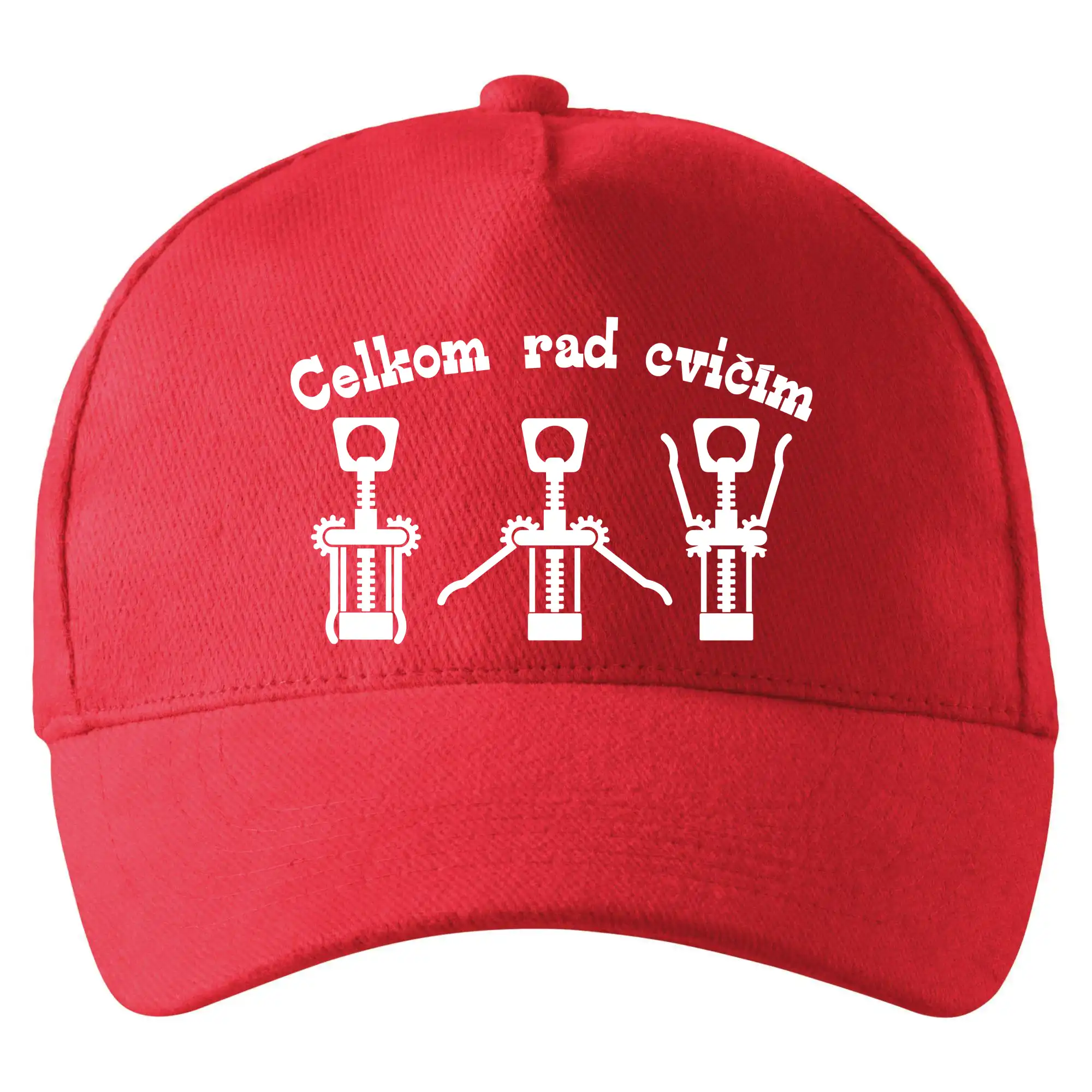 Vtipná tričká s tematikou vína - Celkom rada /rad  cvičím - Šiltovka so zahnutým šiltom a mosaznou sponou