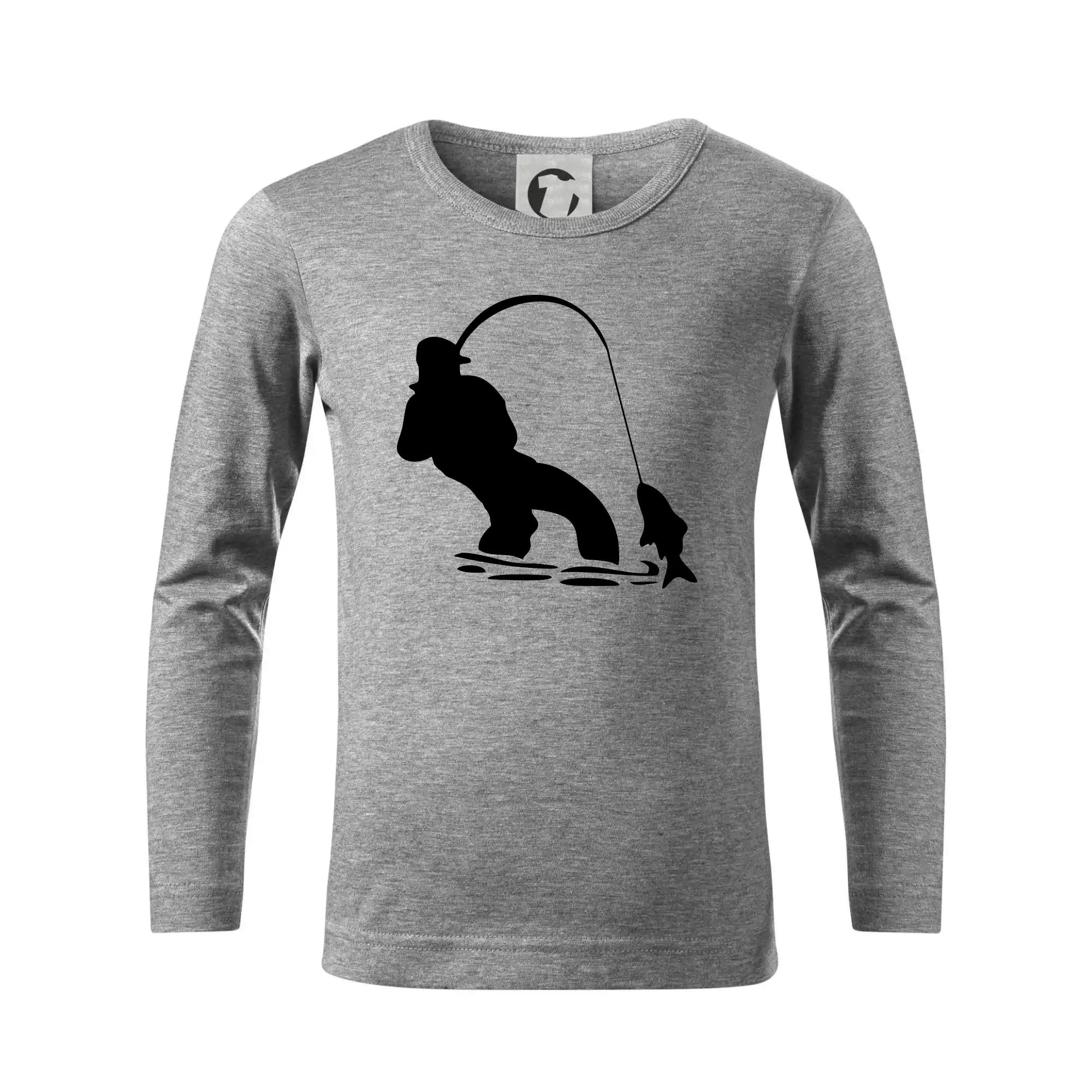 Rybář tahající rybu