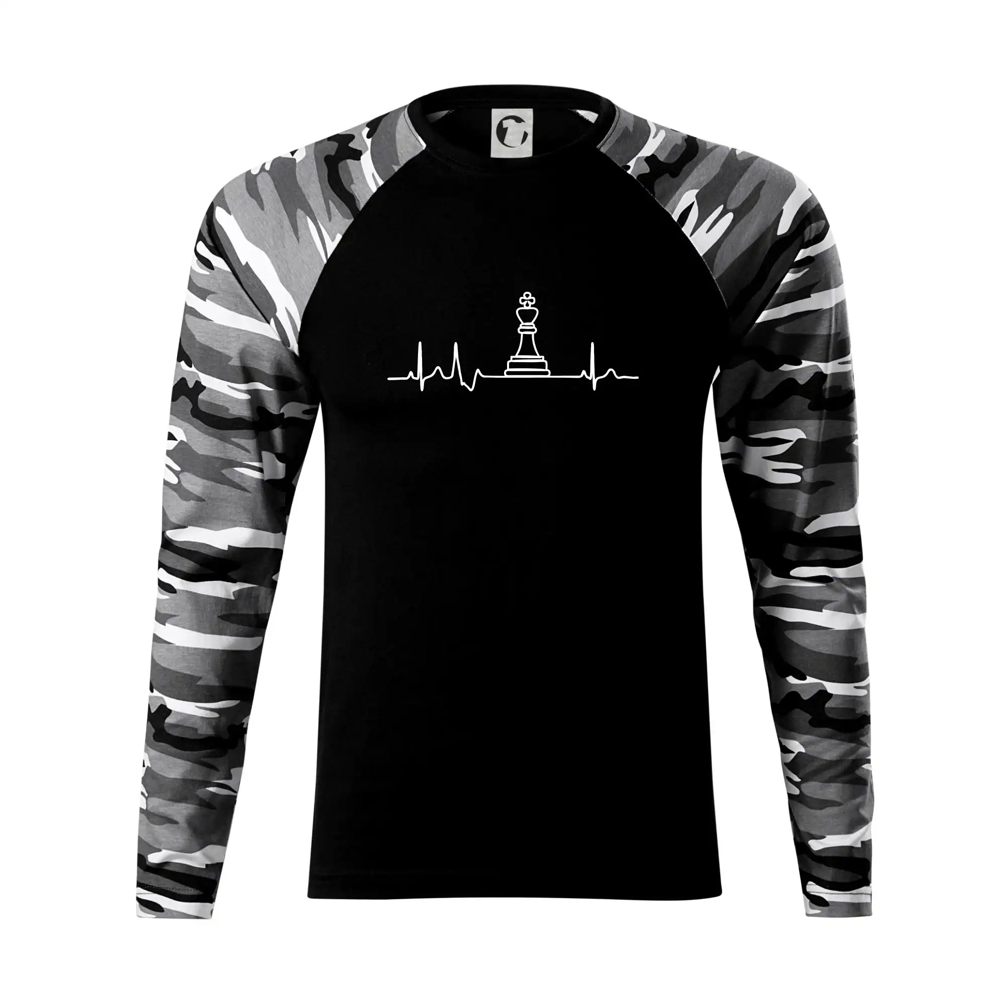 Tričká a mikiny so spoločenskými hrami  - EKG Šachové figúrky - Kráľ - Camouflage LS
