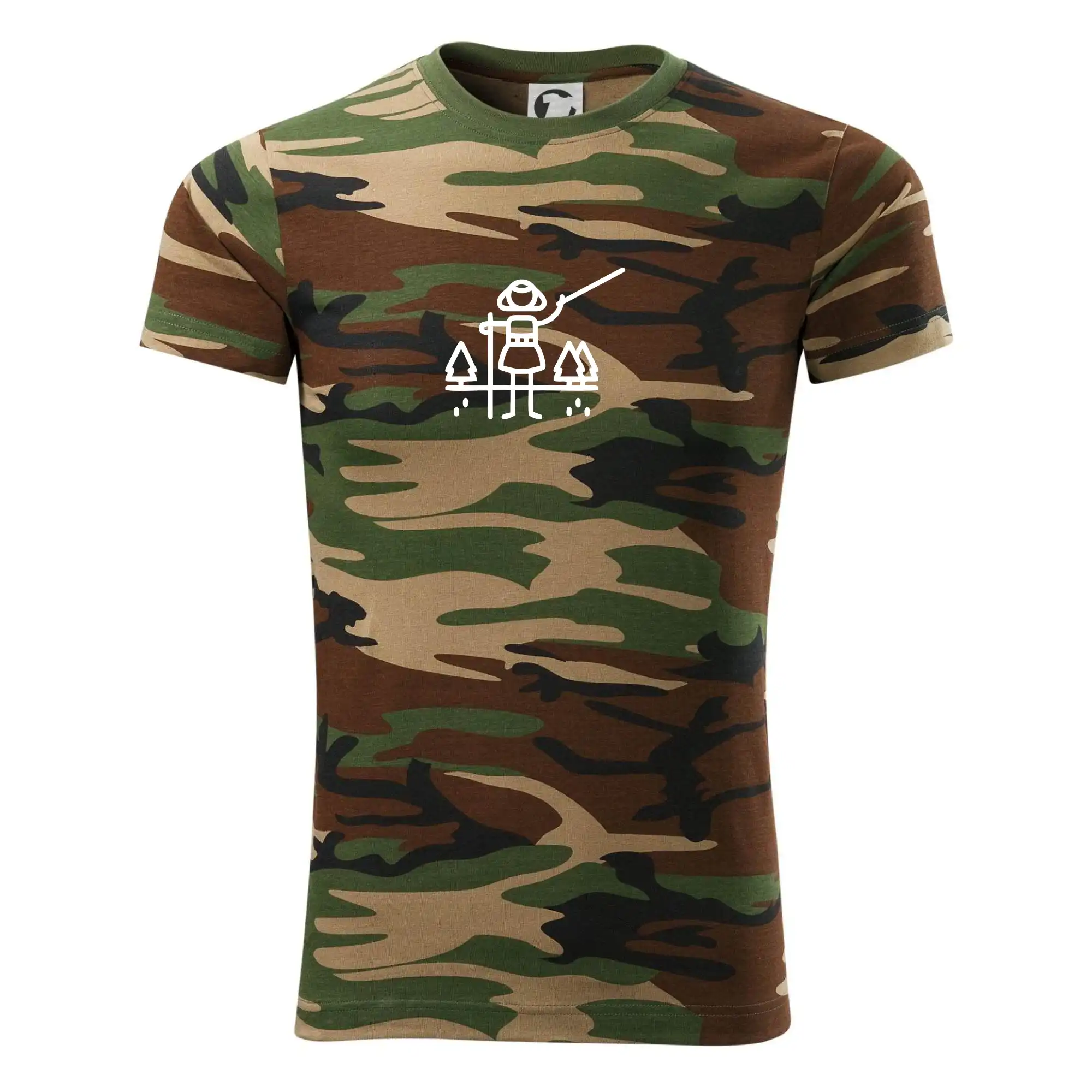 Trička pre cestovateľov - Nordic walking ikona - Army CAMOUFLAGE