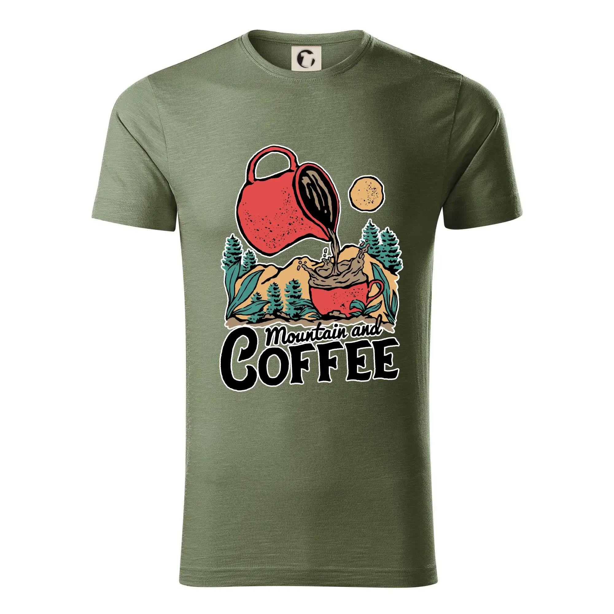 Trička pre cestovateľov - Mountain and Coffee - Tričko z organickej bavlny