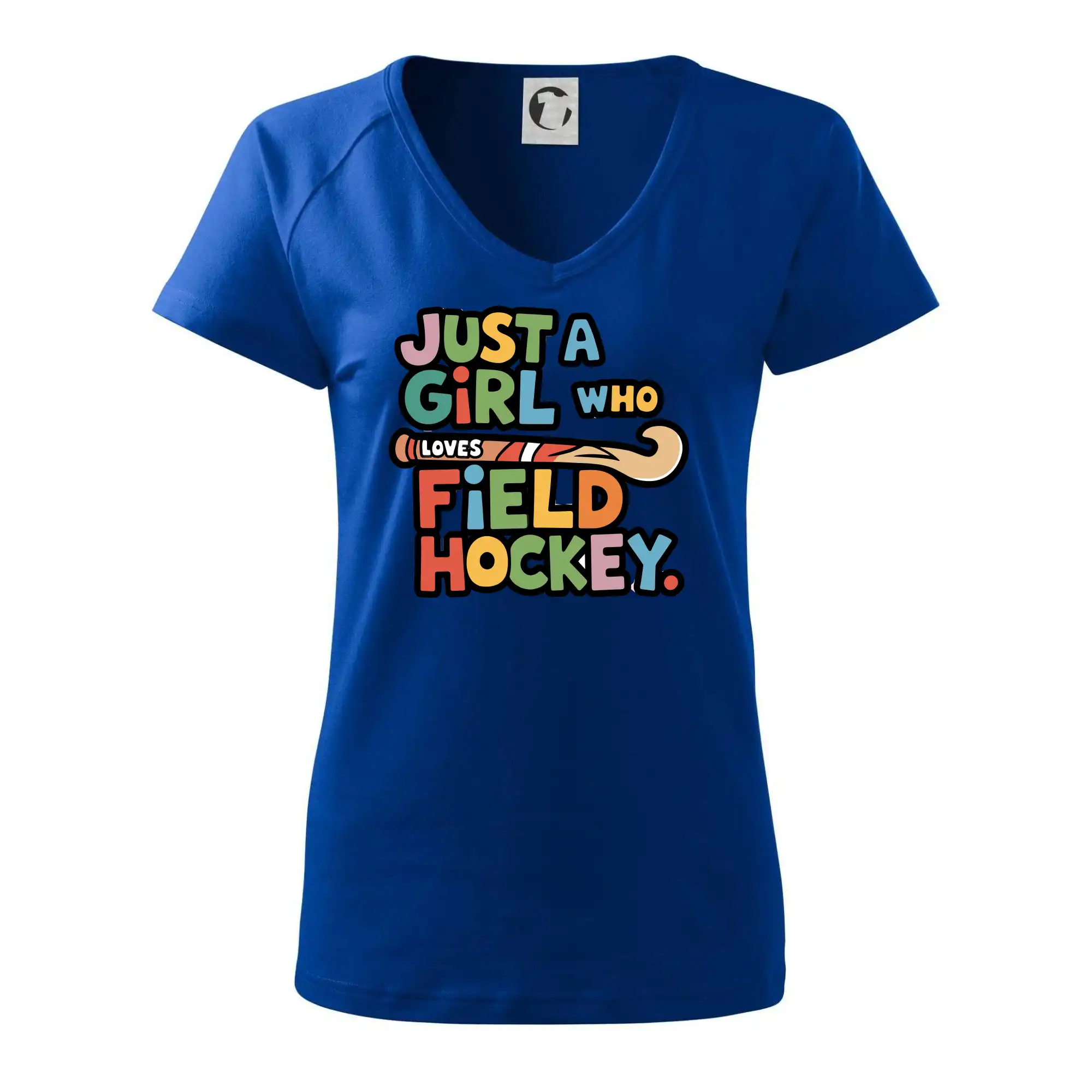 Barevný nápis Just a girl who loves field hockey