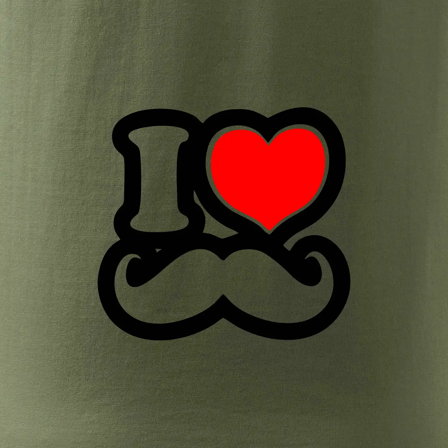 i love mustache - obrys