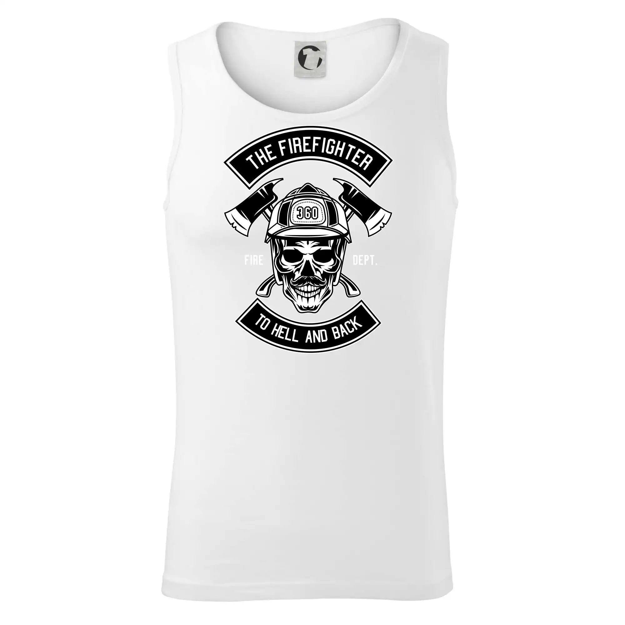 Originálne tričká pre hasičov - Lebka hasič do pekla a späť - Tielko pánske Core