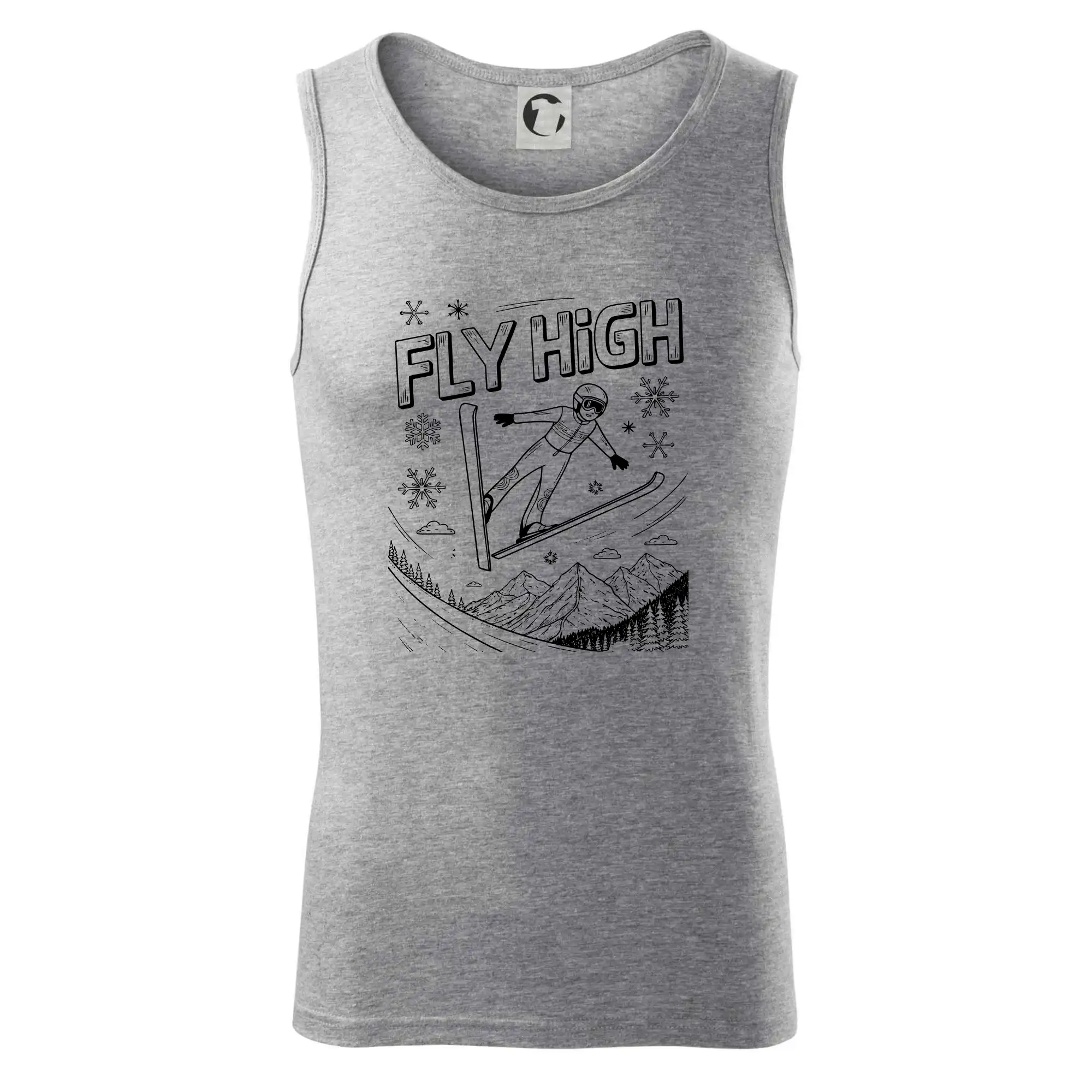 Lyže a Snowboard - Čiernobiely skokan fly high - Tielko pánske Core