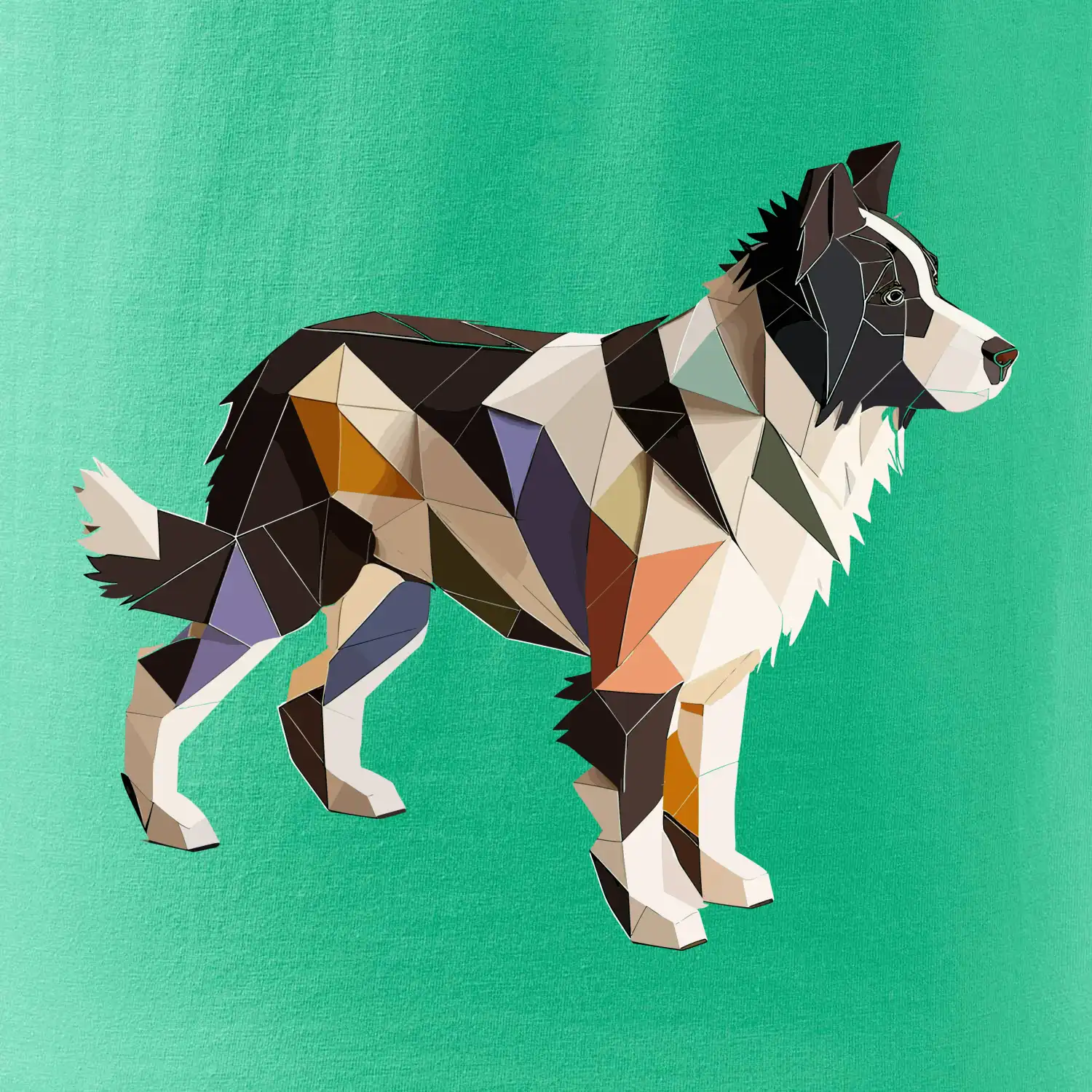 Border colie slepená z papíru