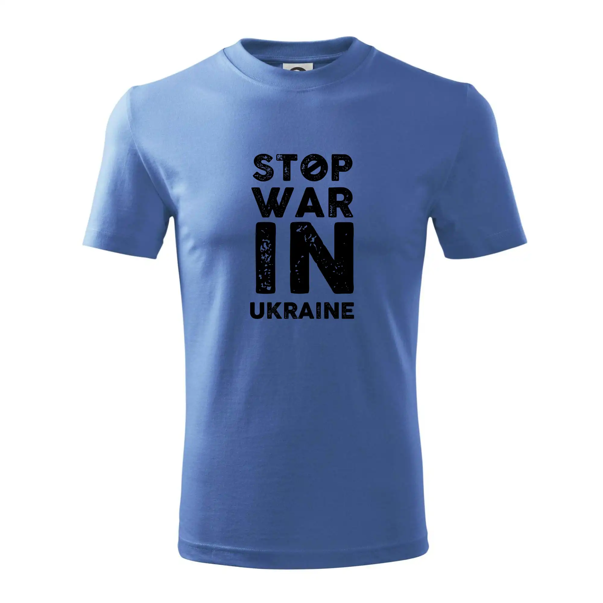 Tričká s vlajkou ukrajiny - Čierny nápis Stop war in Ukraine - Tričko detské bavlnené