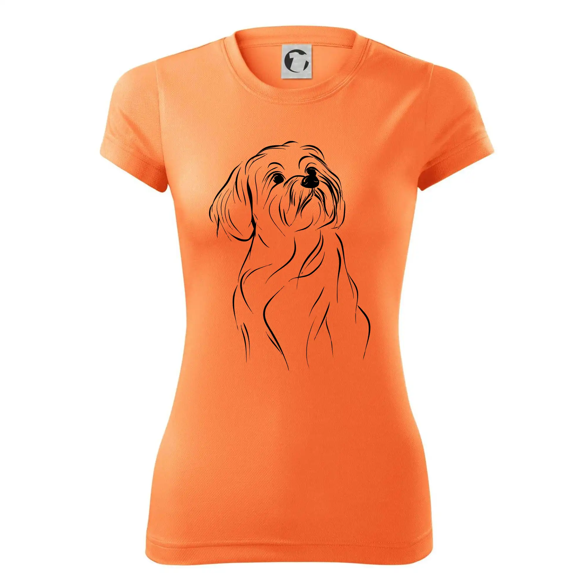 Lhasa Apso černý nákres slabé linky