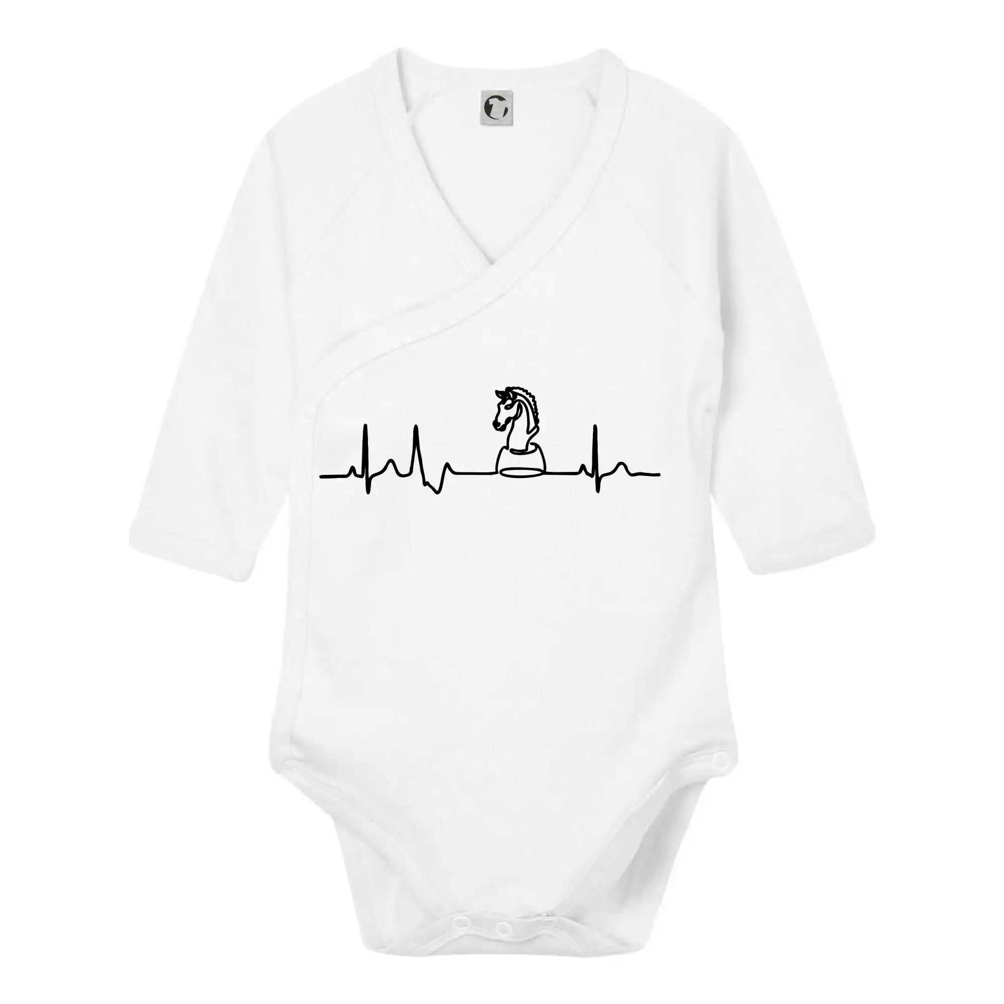 Tričká pre hráčov - EKG Šachové figúrky - Jazdec - Body zavinovacie s dlhým rukávom
