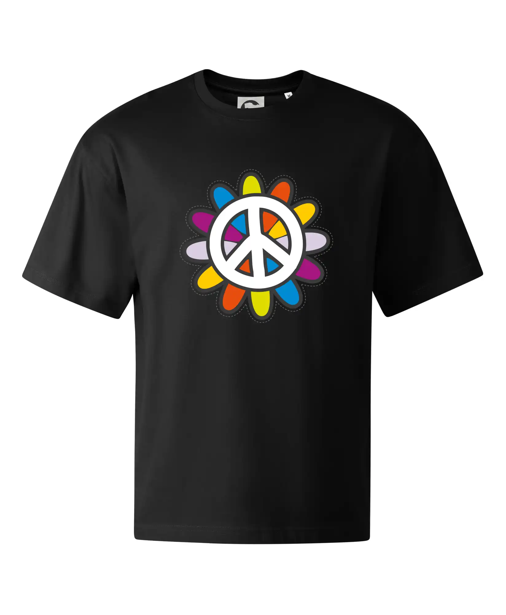 Peace symbol s kreslenou květinou