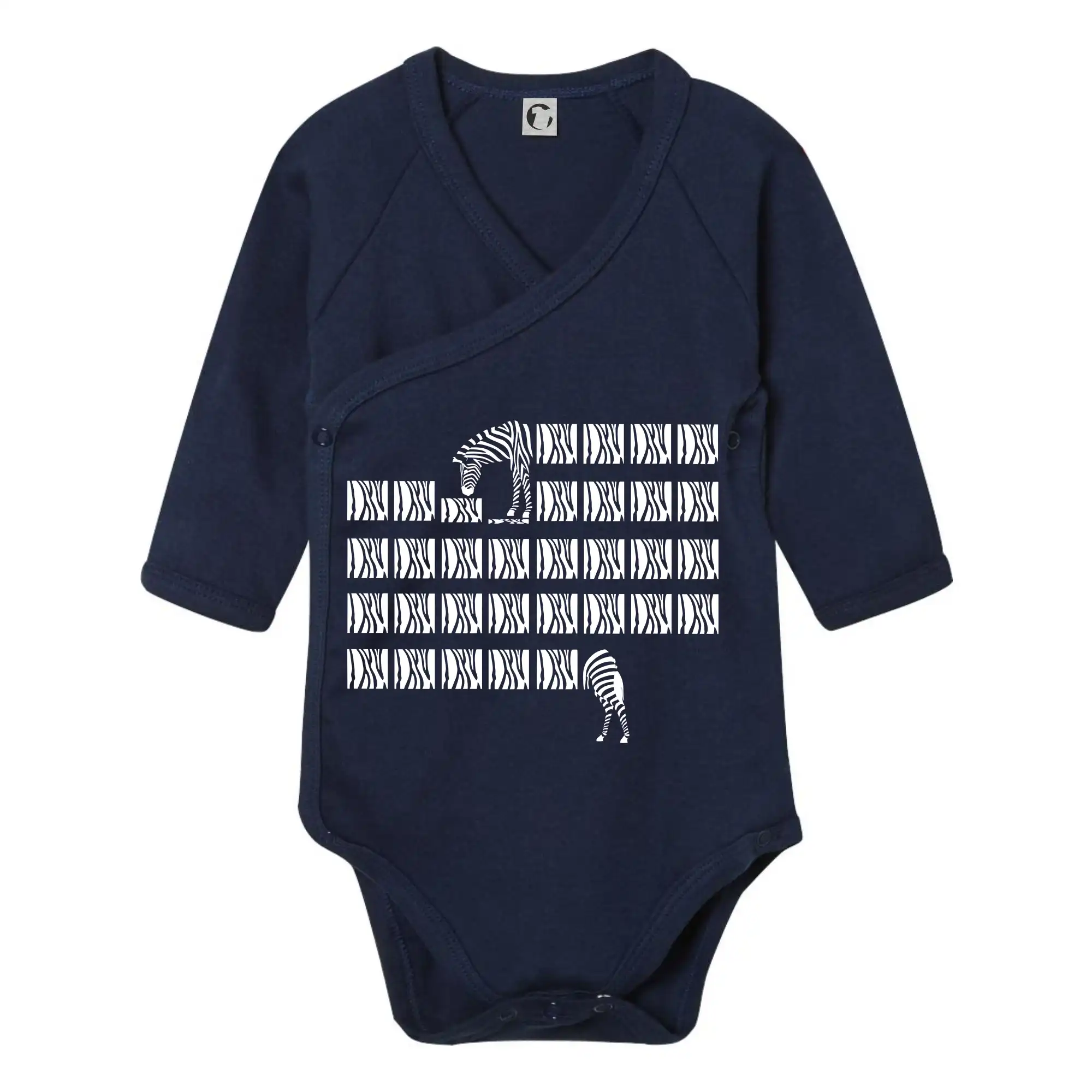 Tričká so zvieratami - Zebra dlhá - Body zavinovacie s dlhým rukávom