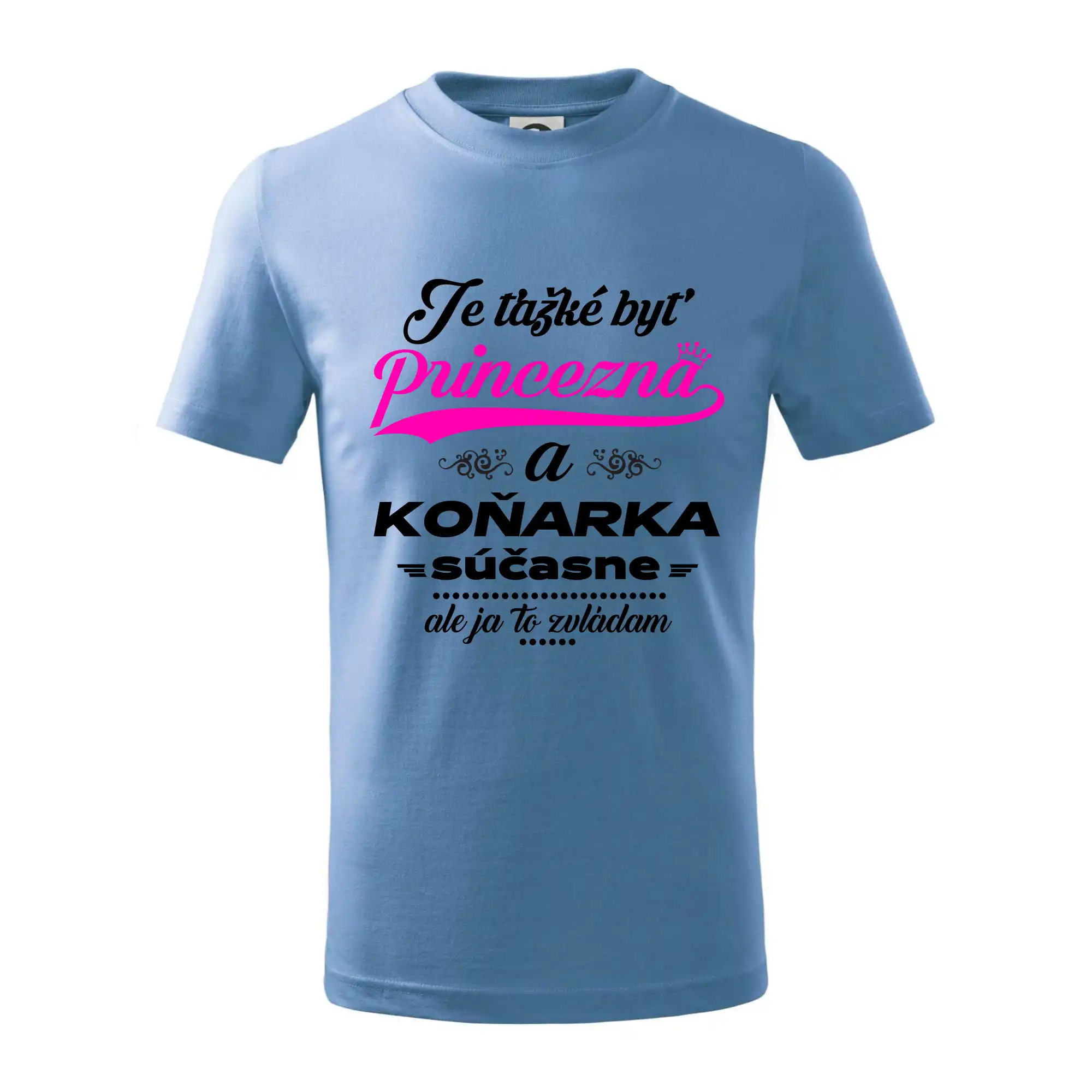 Tričká s koňmi - Je ťažké byť princezná koňarka - Tričko detské bavlnené