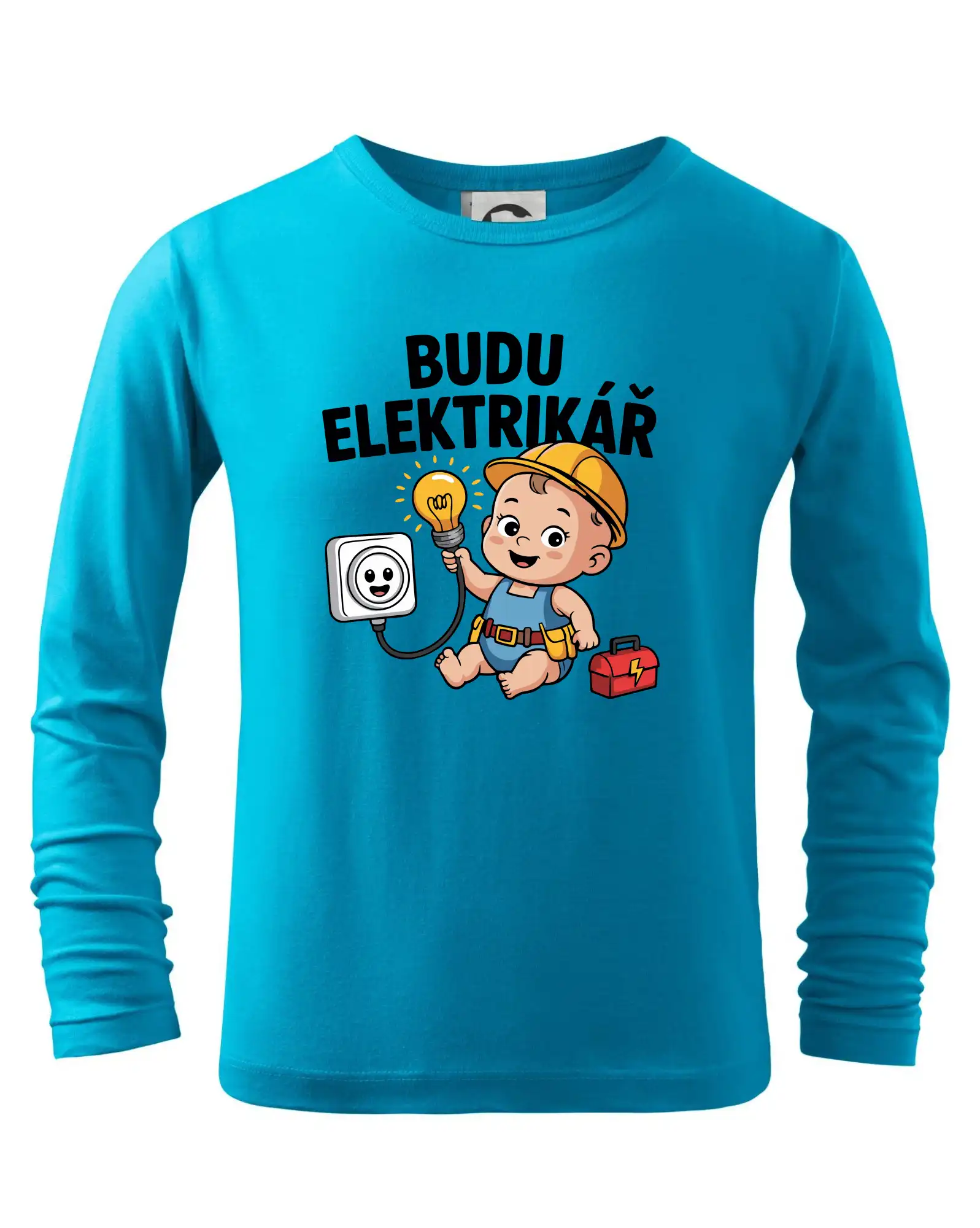 Vtipné tričká do práce - Budem elektrikár - veselá zásuvka - Tričko detské Long Sleeve