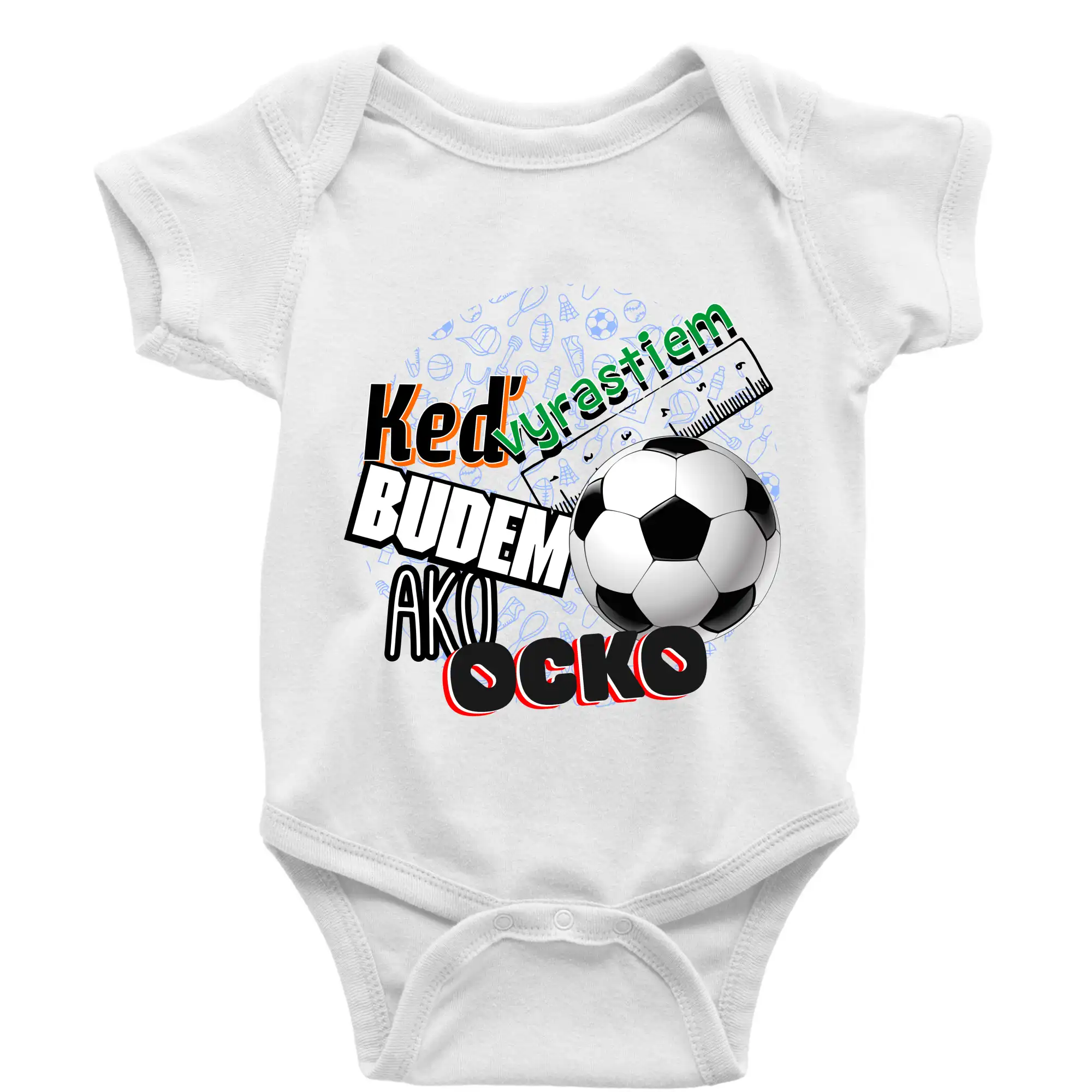 Detské body - až vyrastiem budem ako ocko - Keď vyrastiem budem ako ocko Futbal - Body dojčenské s krátkym rukávom