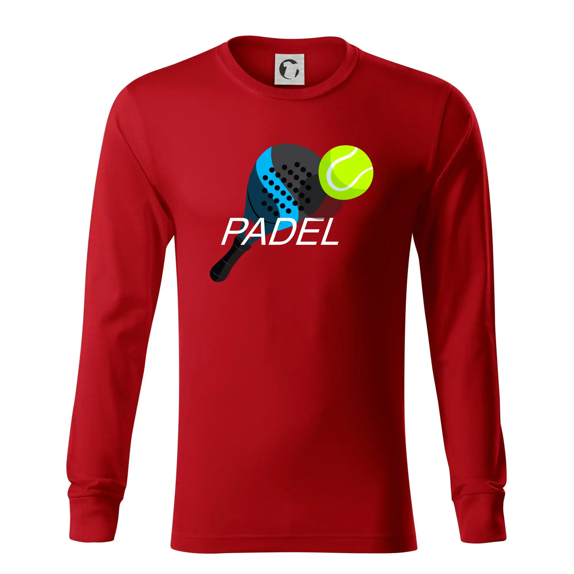 Tričká s motívmi Padel tenis - Paddle obrazok farebný - Tričko s dlhým rukávom LS R05