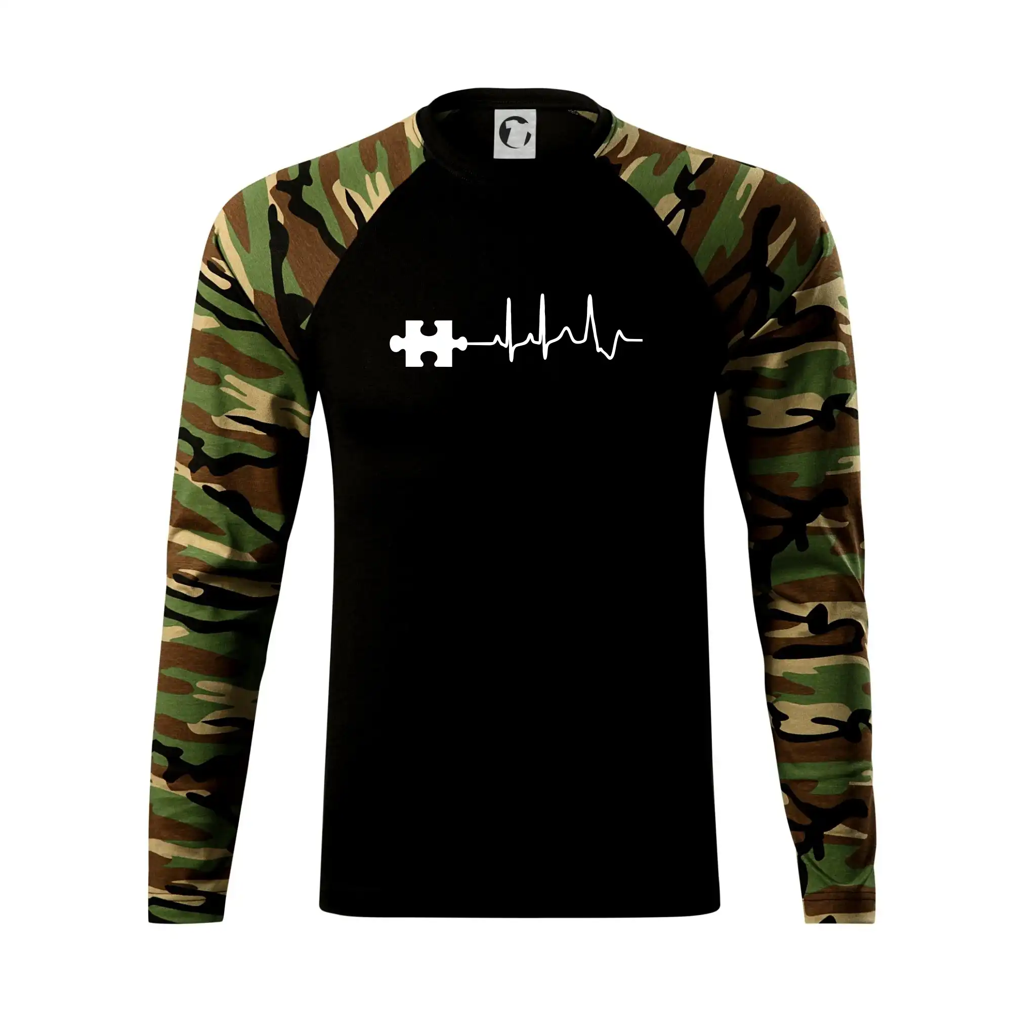 Tričká pre zamilovaných - EKG puzzle rozpojené - Camouflage LS