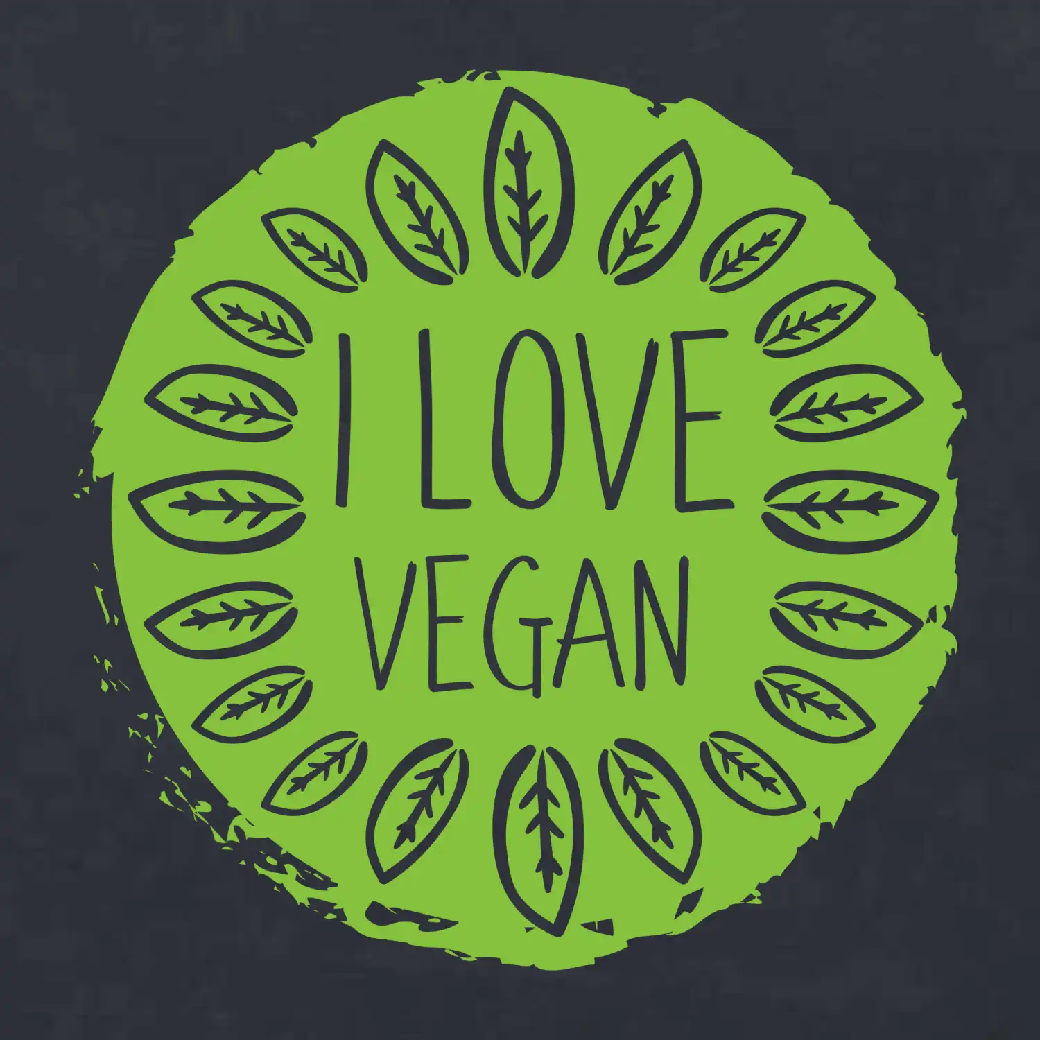 I love vegan v kruhu