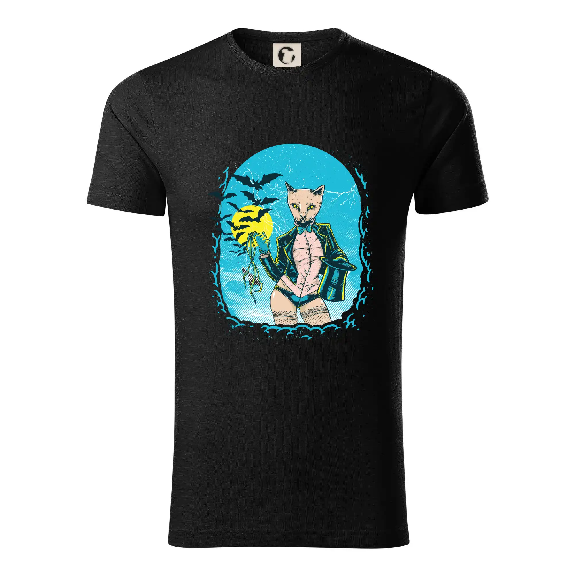 Vtipná tričká s mačkou - Cat modrý plagát - Tričko z organickej bavlny